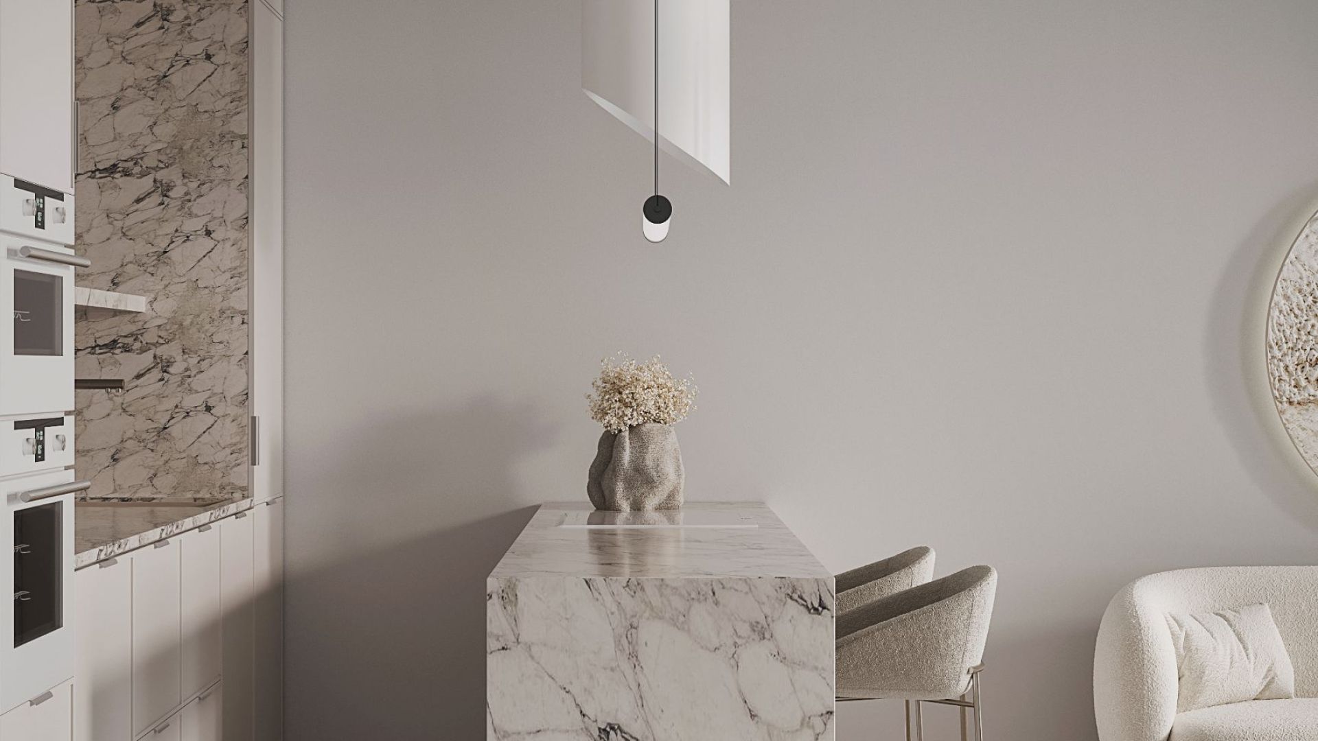 Okap wyspowy Hiro White Matt - Biały Matt - Wizualizacja 9