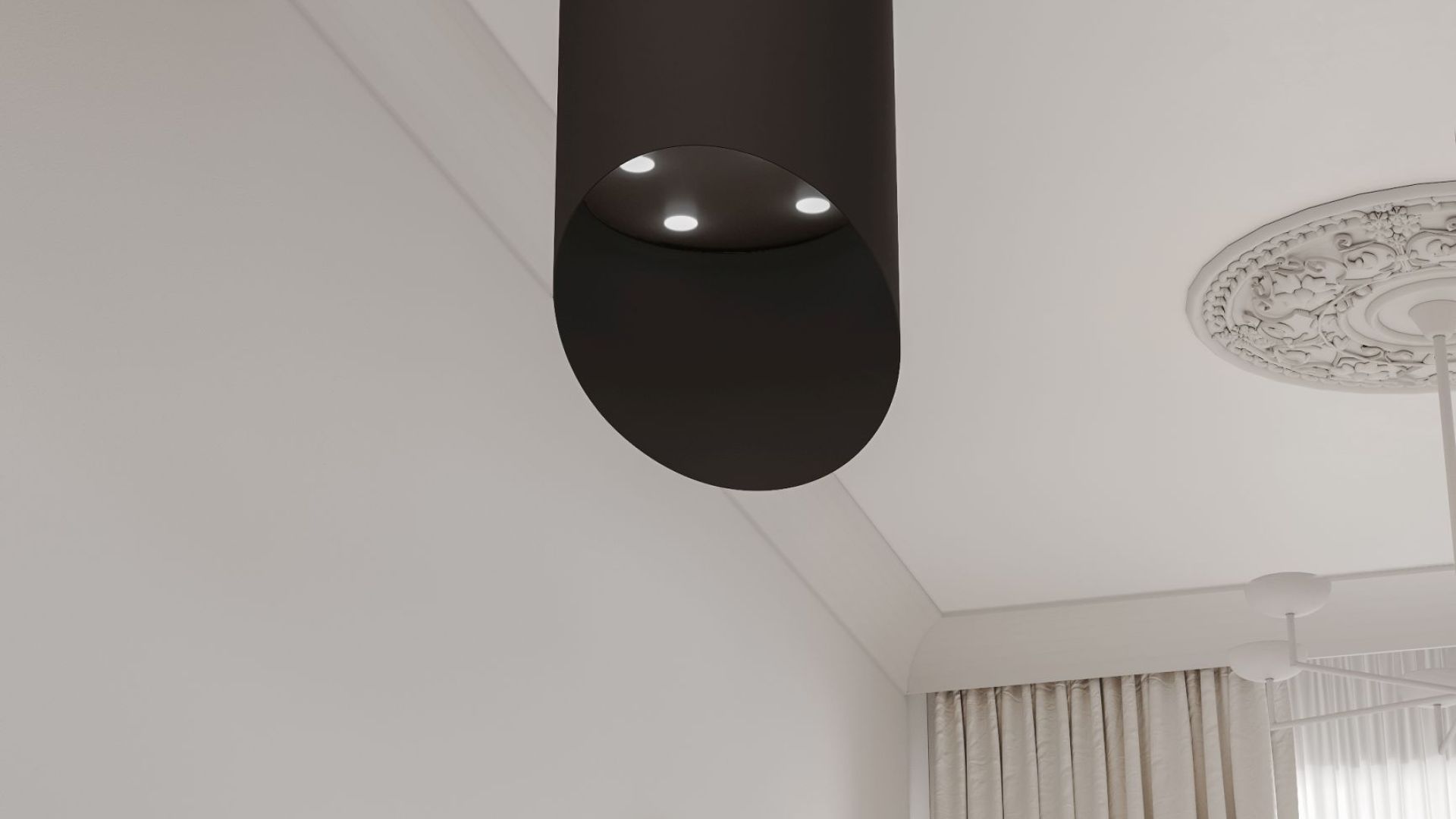 Okap wyspowy Hiro Black Matt - Czarny Matt - Wizualizacja 5