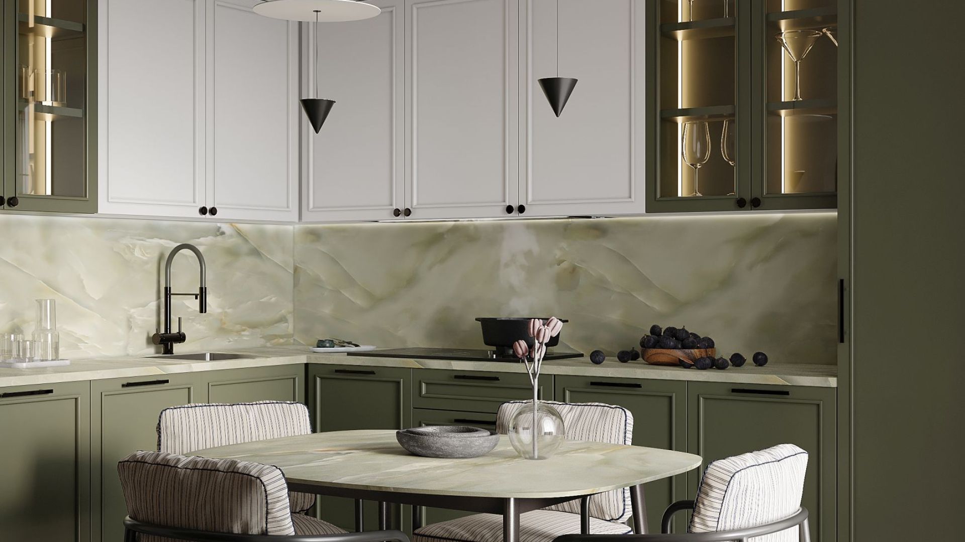 Okap podszafkowy Micra Black Matt 120 cm - Czarny Matt - Wizualizacja 3