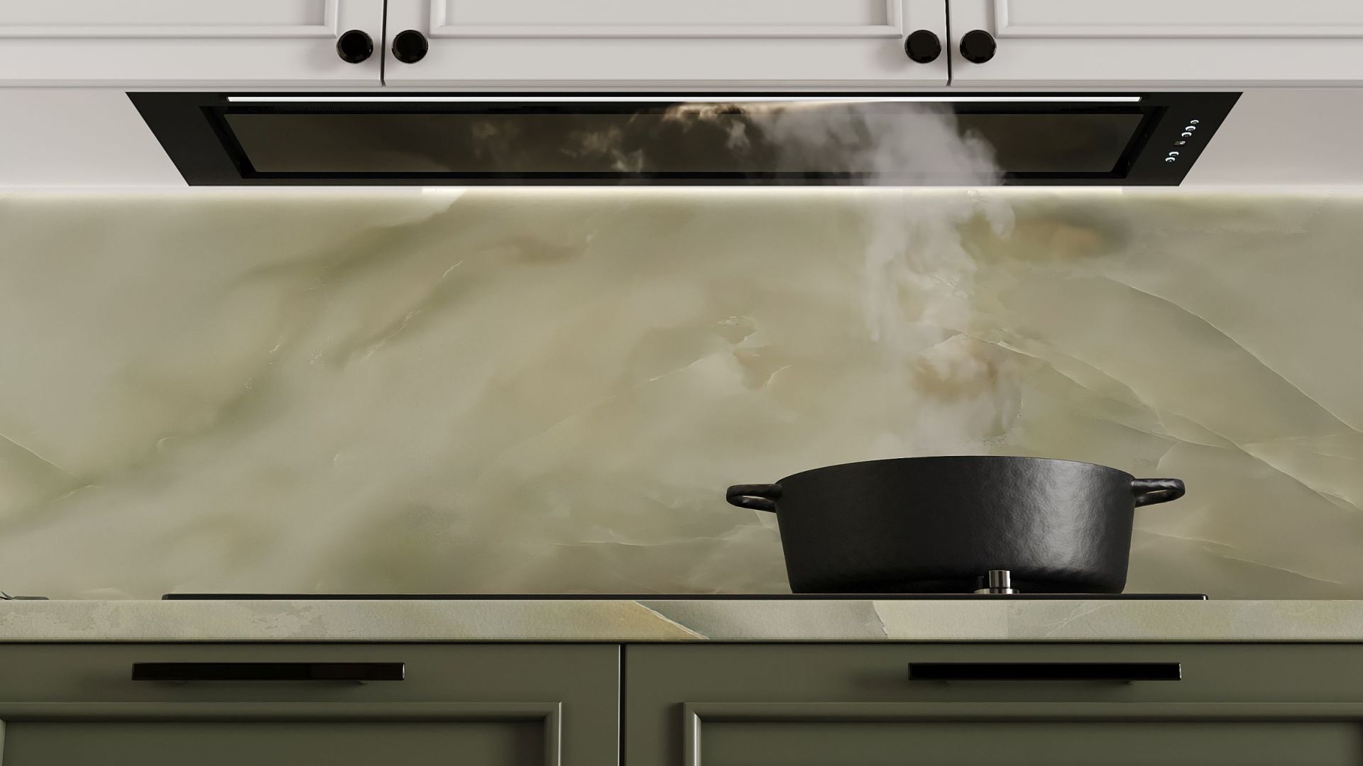 Okap podszafkowy Micra Black Matt 120 cm - Czarny Matt - Wizualizacja 8