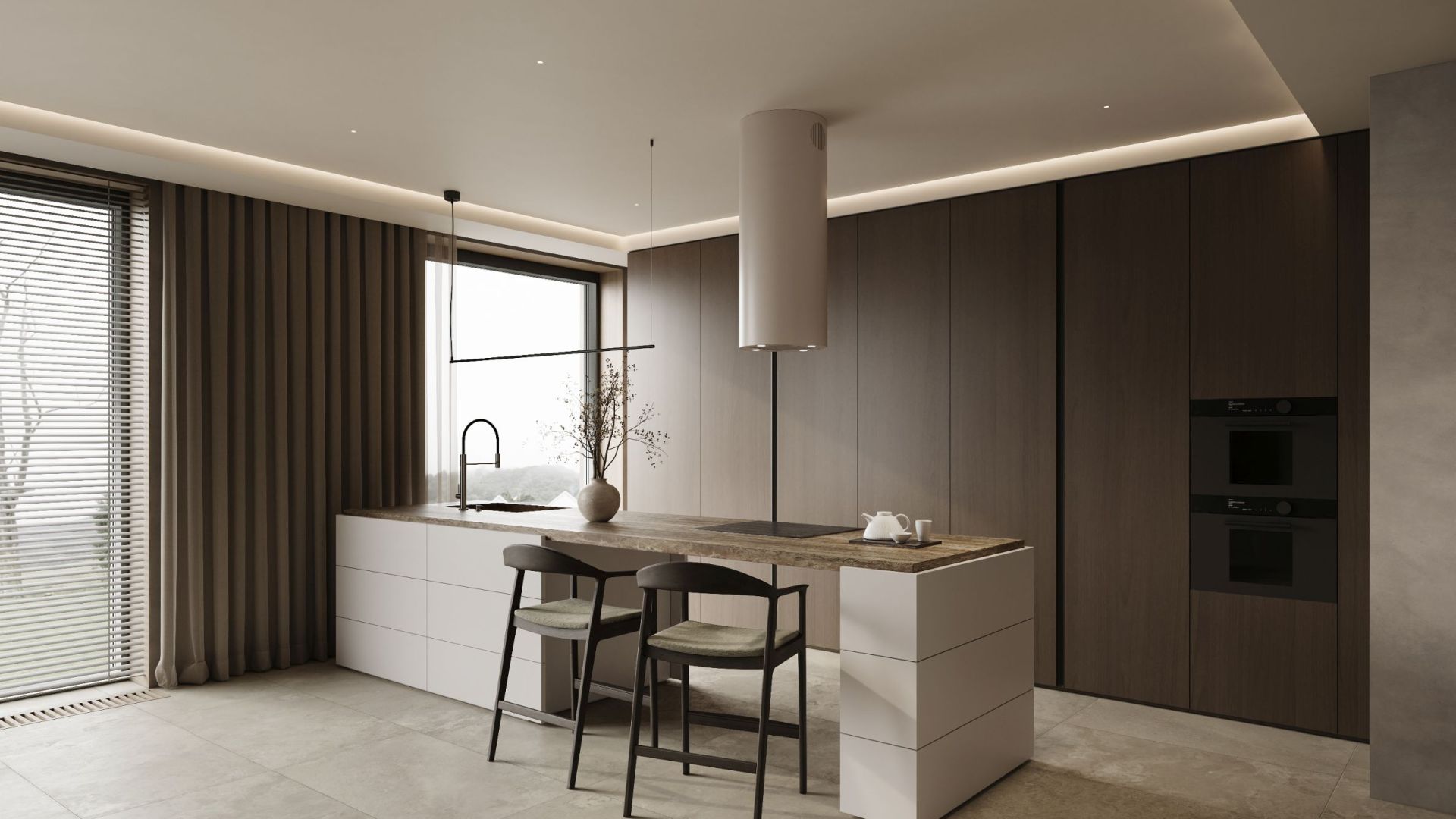 Okap wyspowy Cylindro Eco 4LED Kashmir - Kashmir - Wizualizacja