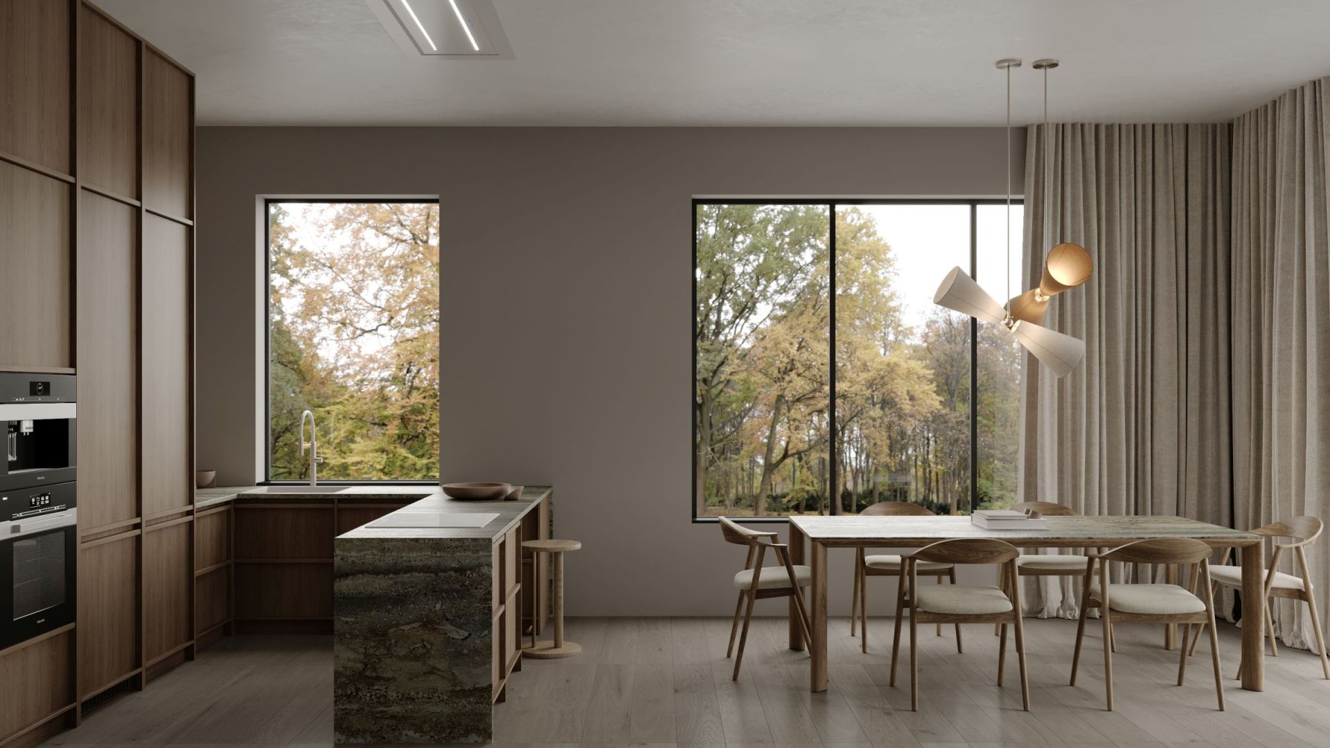 Okap sufitowy Grand Super Slim White - Biały - Wizualizacja 4