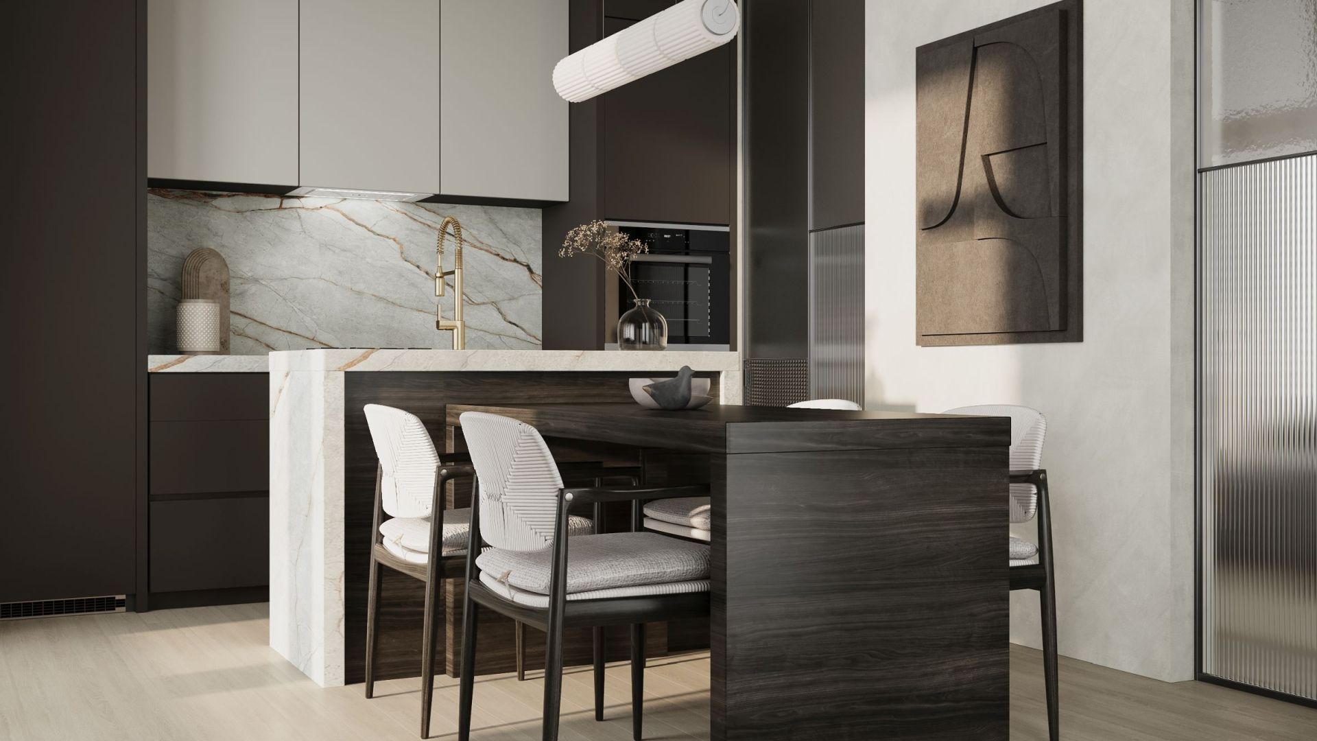 Okap podszafkowy Lando Glass 2STRIPS White Gesture Control BLDC - Biały - Wizualizacja