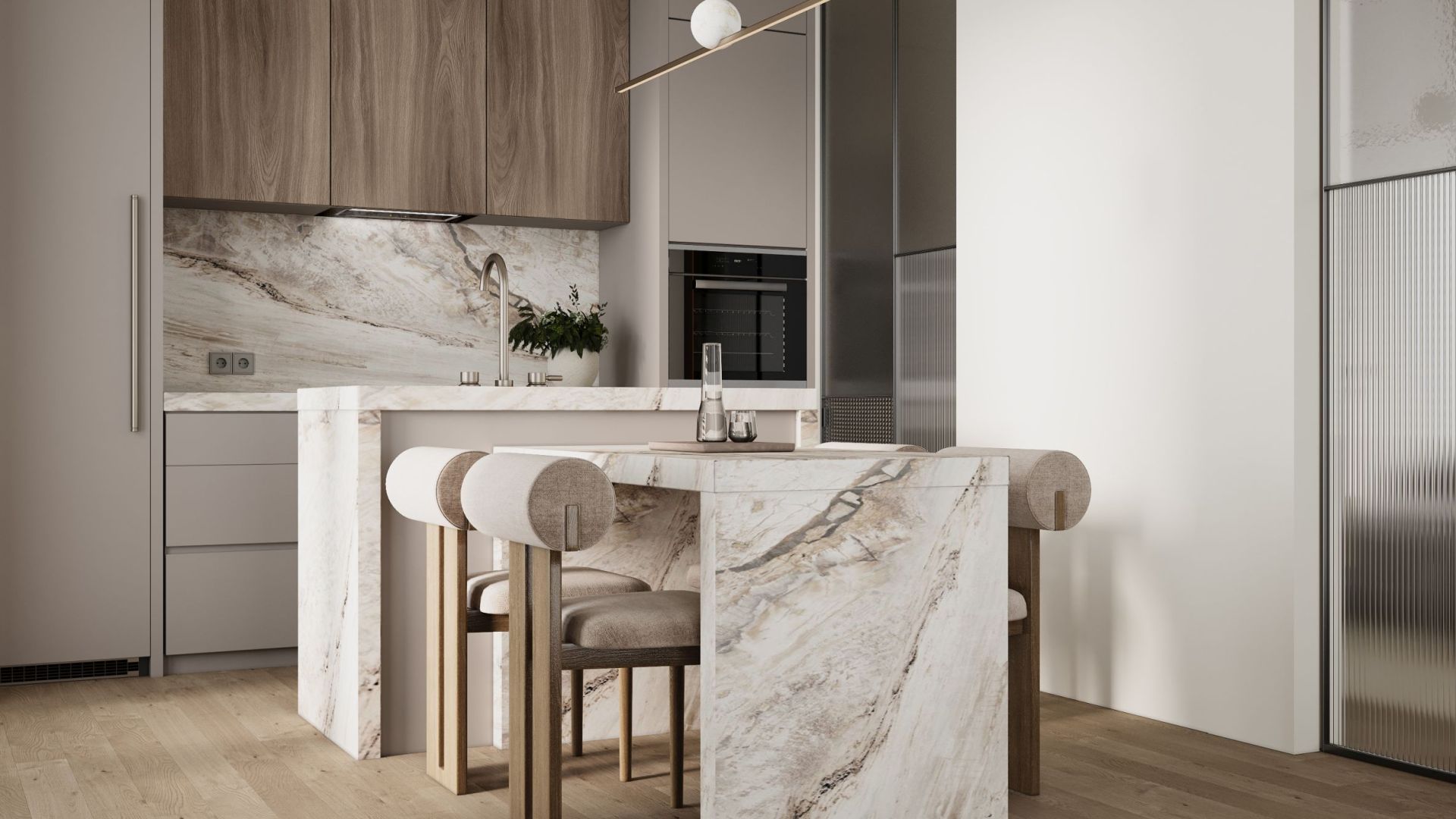 Okap podszafkowy Lando Glass Black Gesture Control - Czarny - Wizualizacja 3