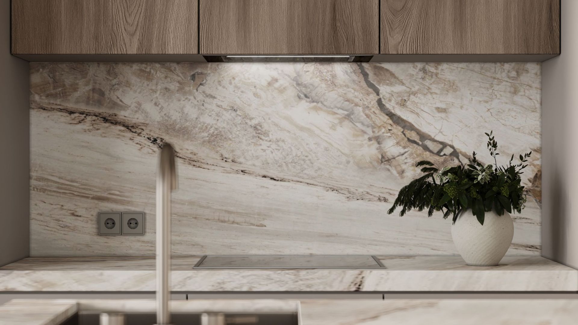 Okap podszafkowy Lando Glass Black Gesture Control - Czarny - Wizualizacja 4