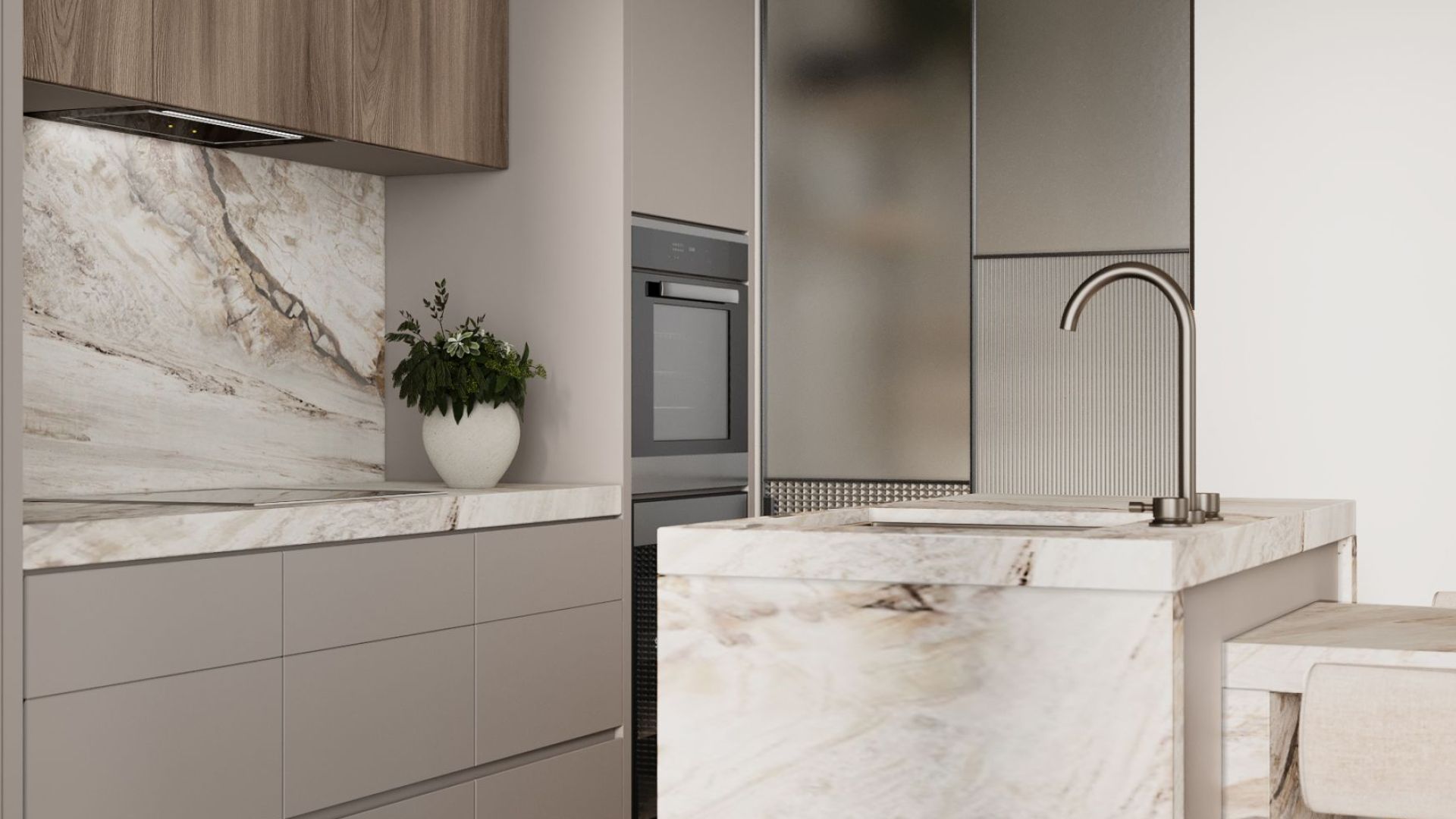 Okap podszafkowy Lando Glass Black Gesture Control - Czarny - Wizualizacja 7