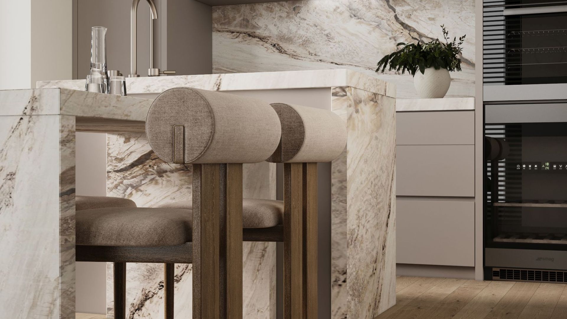 Okap podszafkowy Lando Glass White Gesture Control - Biały - Wizualizacja 6