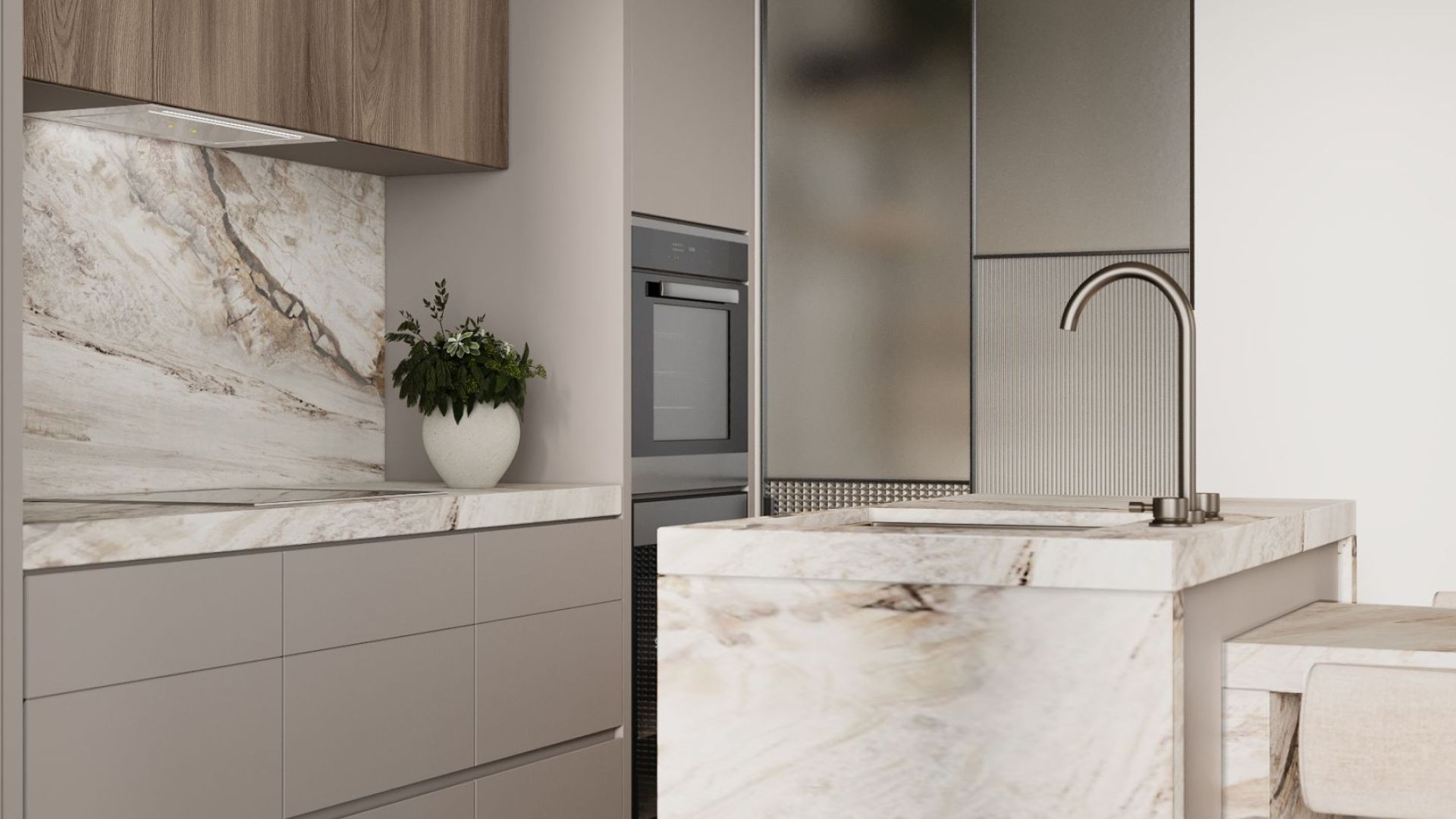 Okap podszafkowy Lando Glass White Gesture Control - Biały - Wizualizacja 7