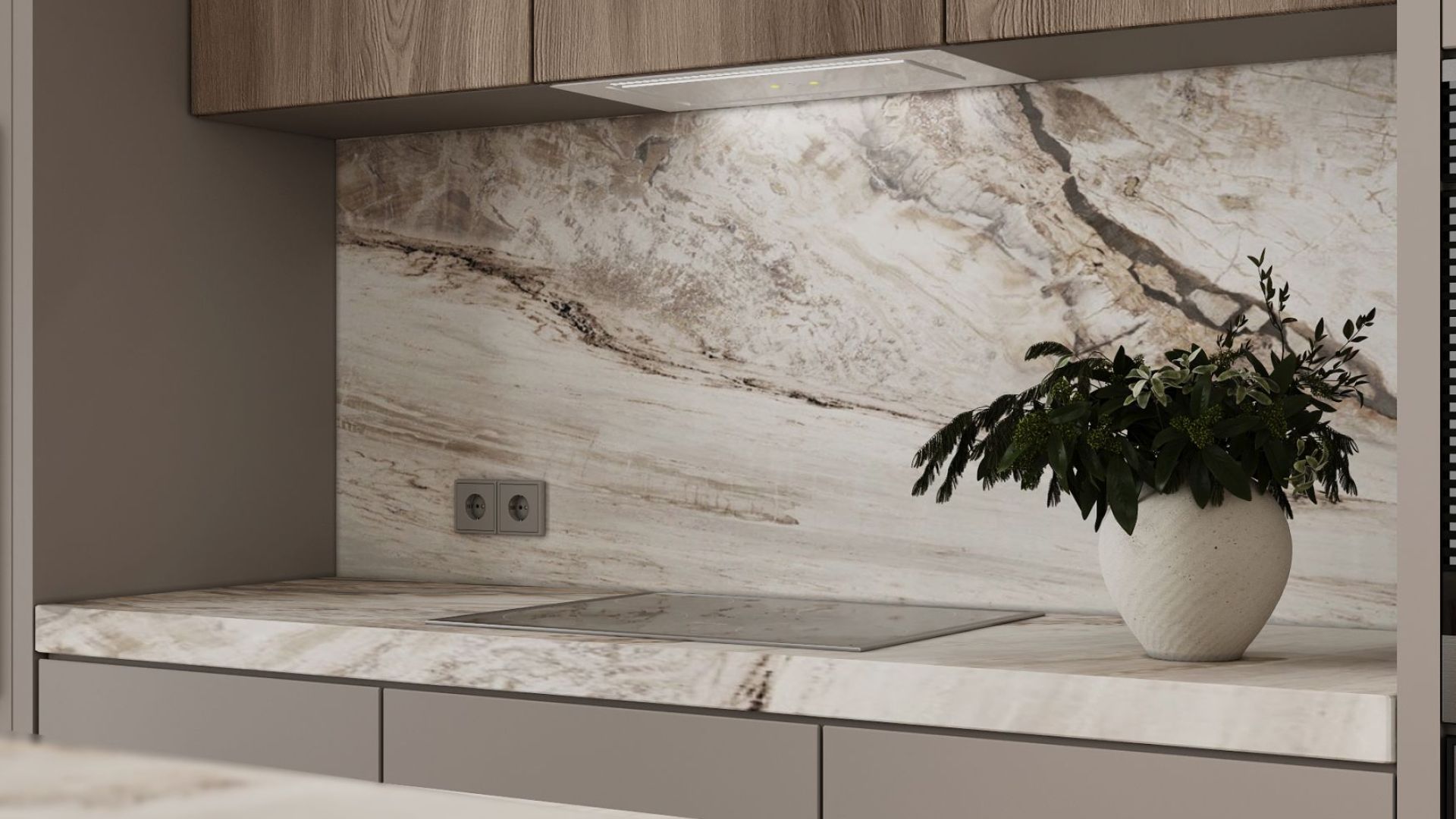 Okap podszafkowy Lando Glass White Gesture Control - Biały - Wizualizacja 9