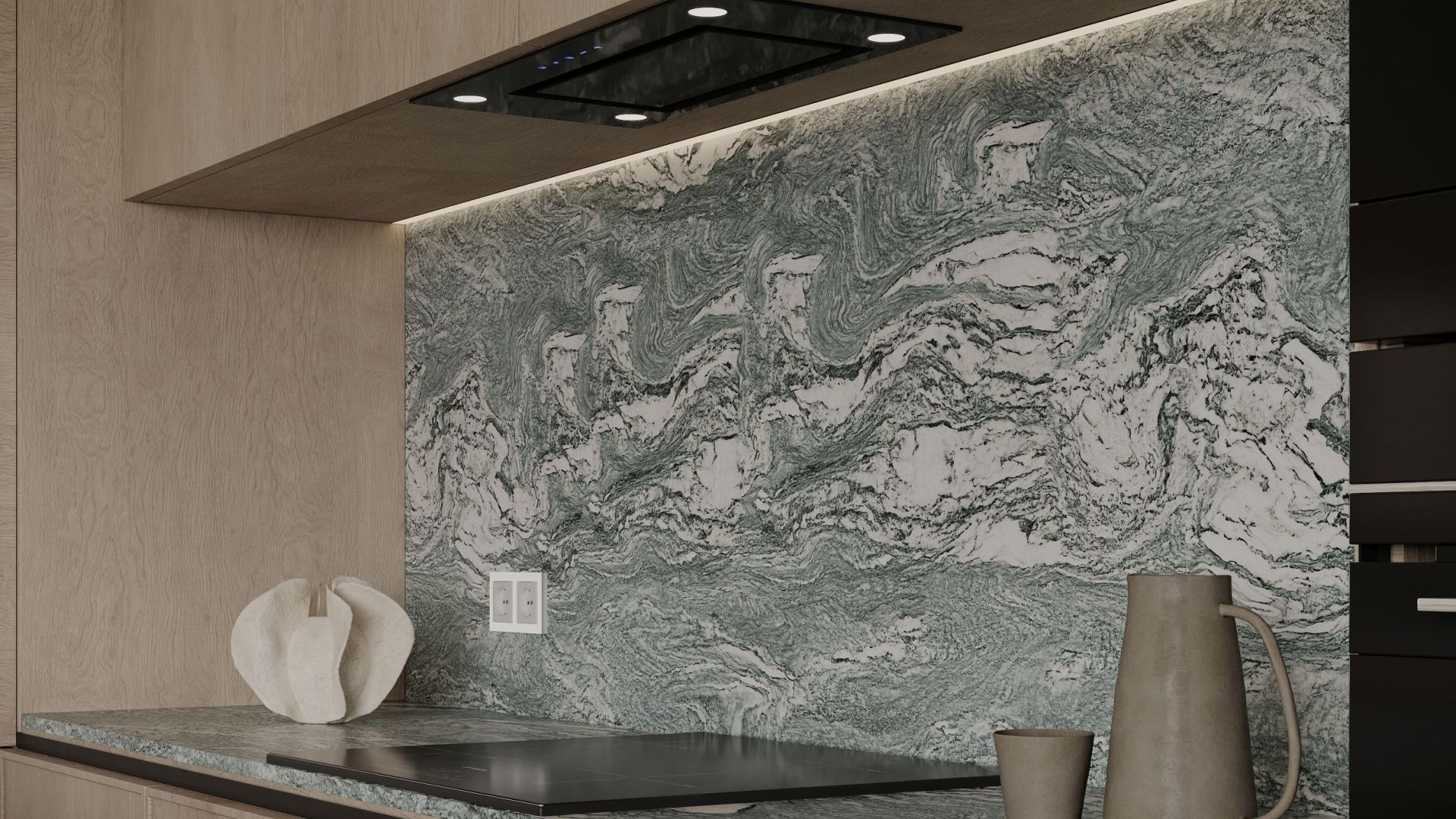 Okap podszafkowy Marino Black - Czarny - Wizualizacja 4