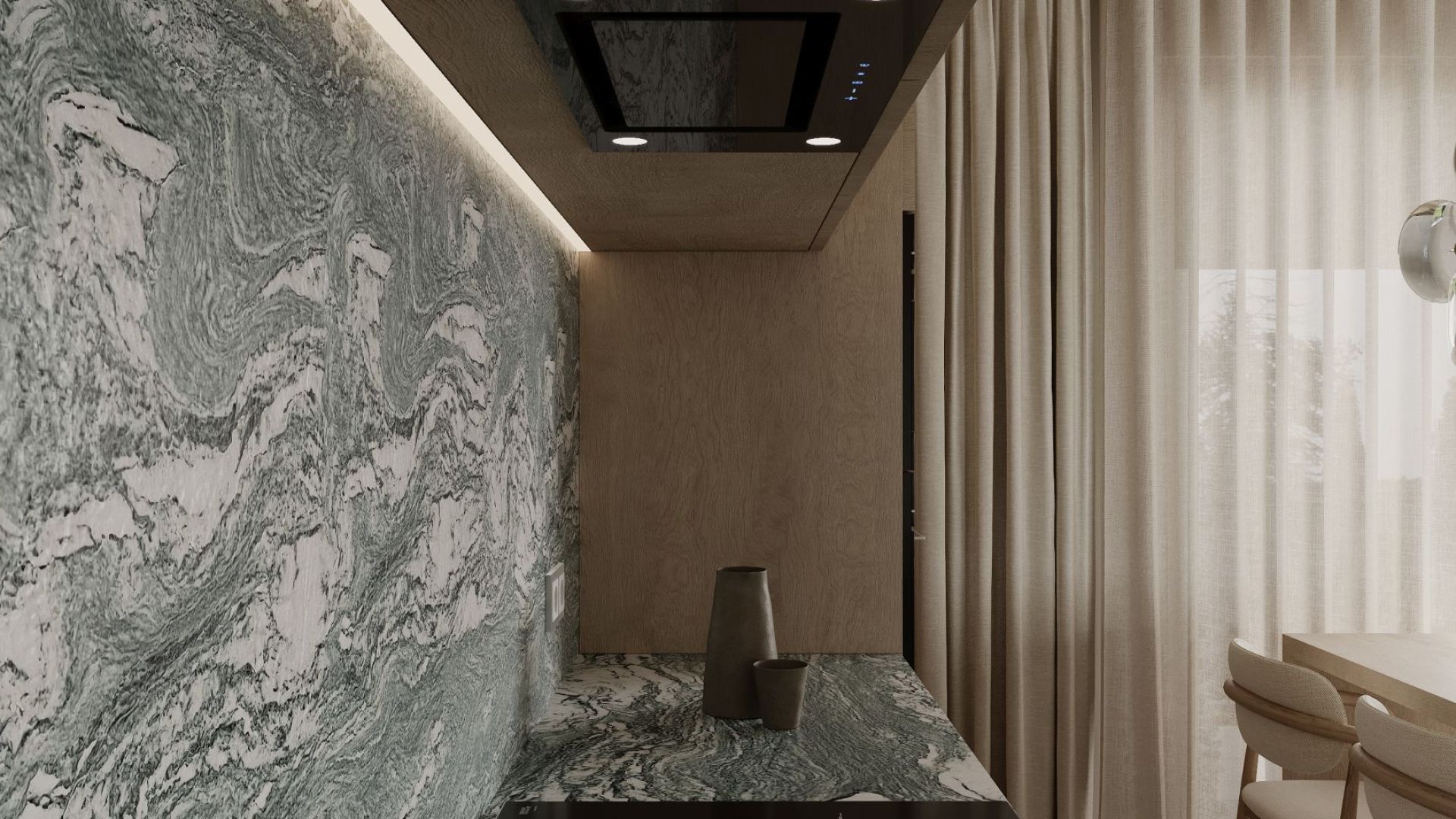 Okap podszafkowy Marino Black - Czarny - Wizualizacja 6