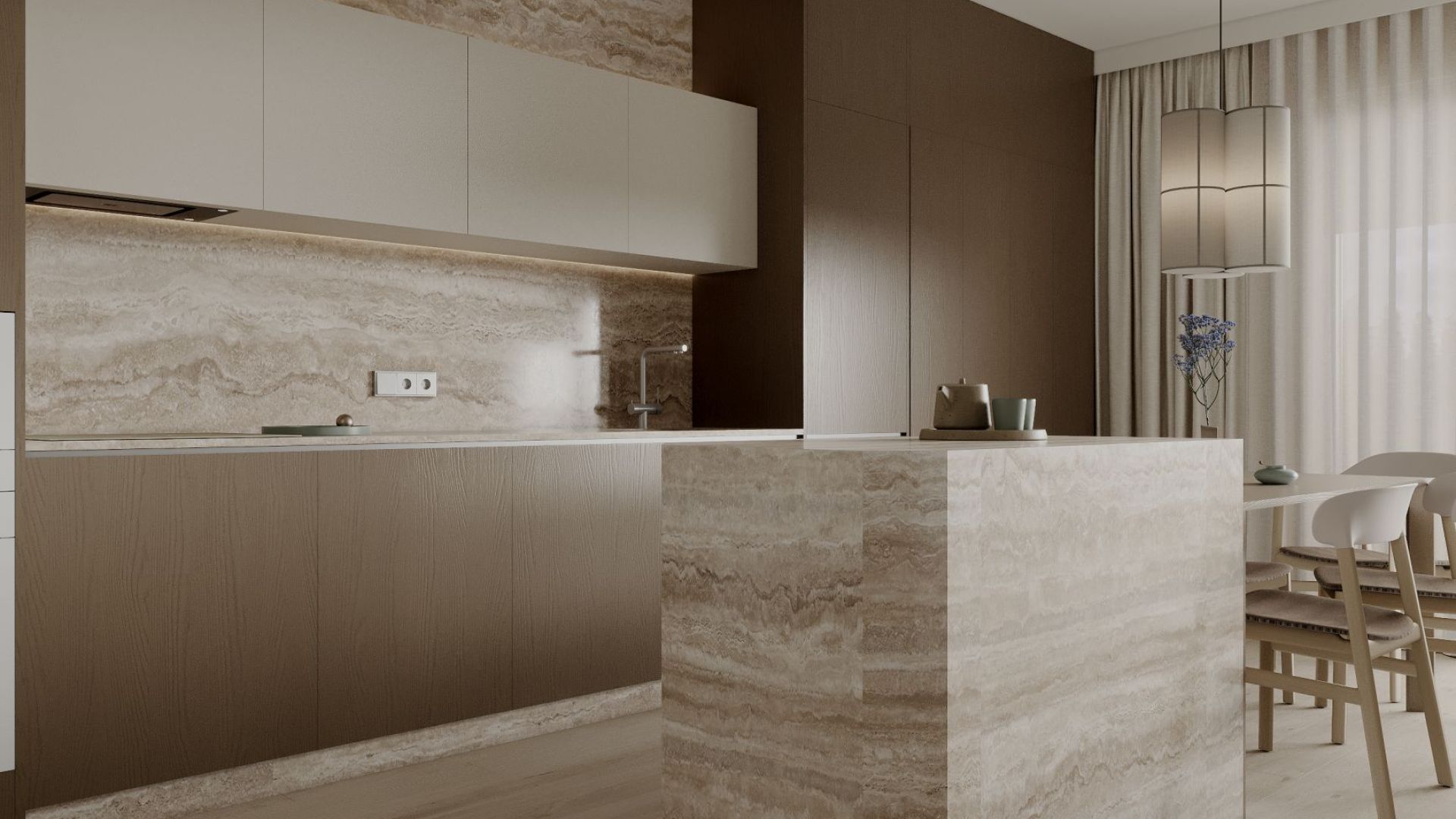 Okap podszafkowy Marino Black Gesture Control - Czarny - Wizualizacja