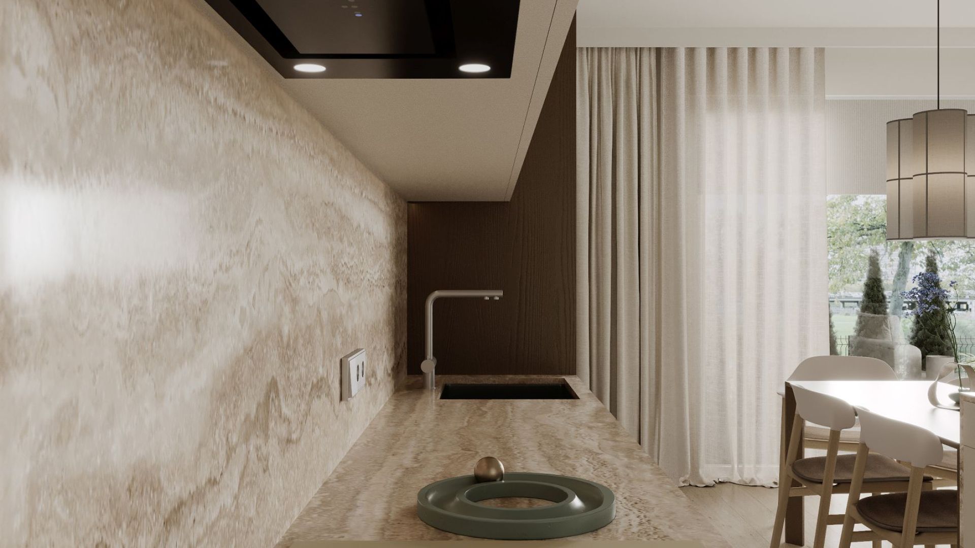 Okap podszafkowy Marino Black Gesture Control - Czarny - Wizualizacja 2