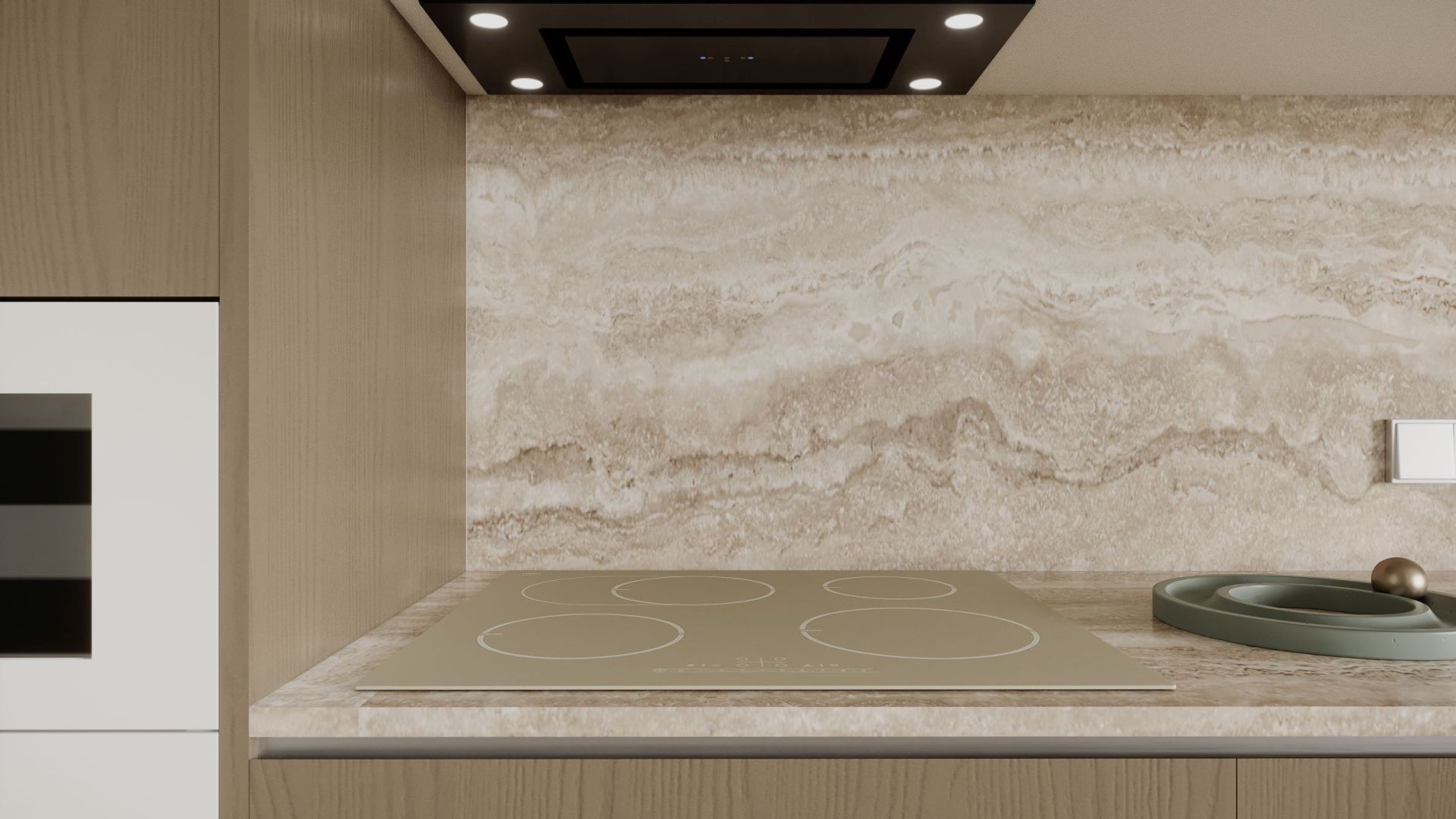 Okap podszafkowy Marino Black Gesture Control - Czarny - Wizualizacja 3