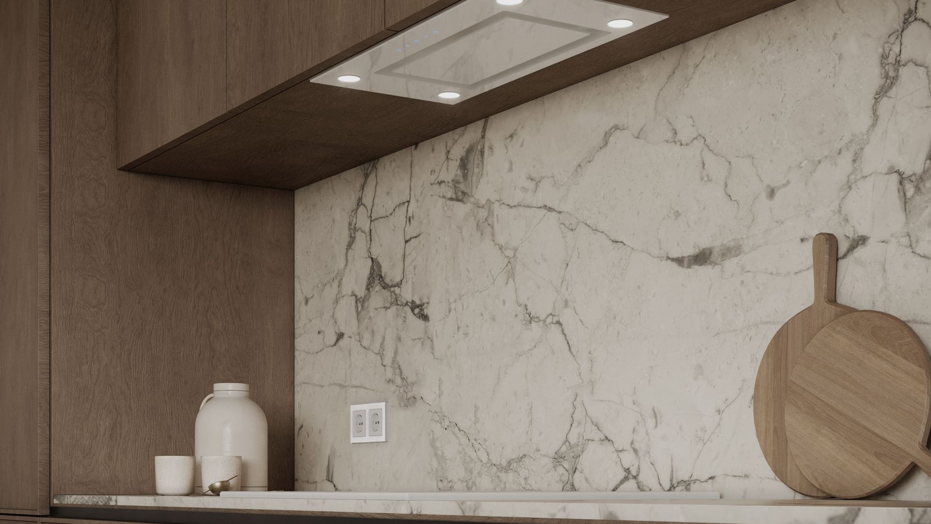 Okap podszafkowy Marino White - Biały - Wizualizacja 8