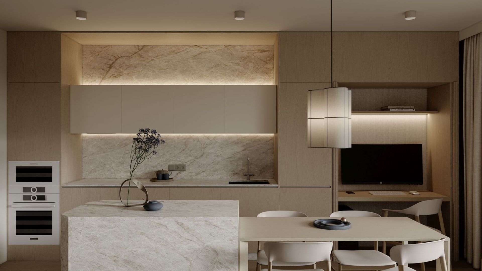 Okap podszafkowy Marino White Gesture Control - Biały - Wizualizacja