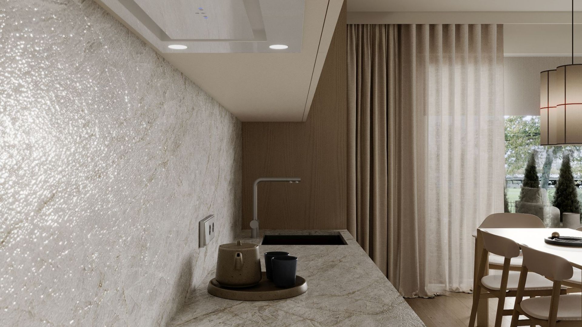 Okap podszafkowy Marino White Gesture Control - Biały - Wizualizacja 3