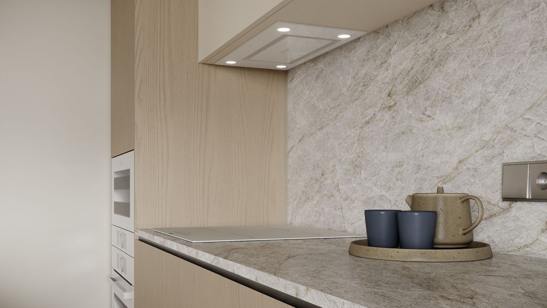 Okap podszafkowy Marino White Gesture Control - Biały - Wizualizacja 4