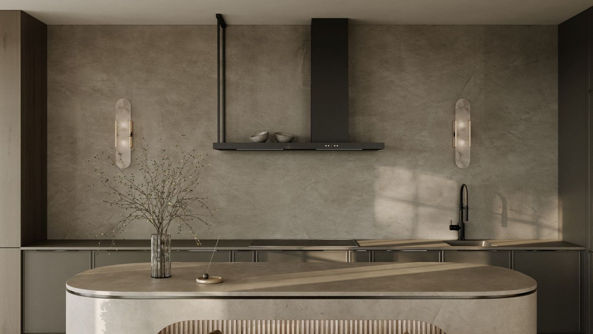 Okap kominowy Metropolis OR Black Matt - Czarny Matt - Wizualizacja 3