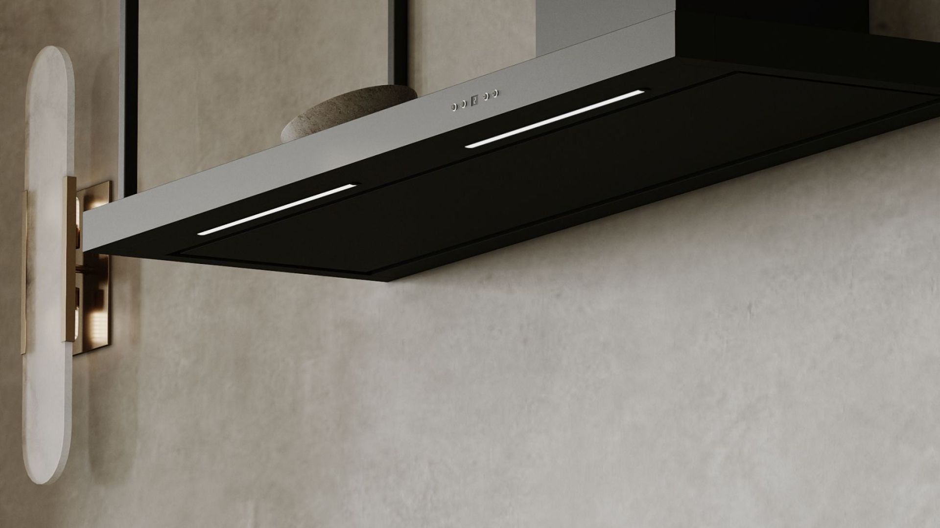 Okap kominowy Metropolis OR Black Matt - Czarny Matt - Wizualizacja 2