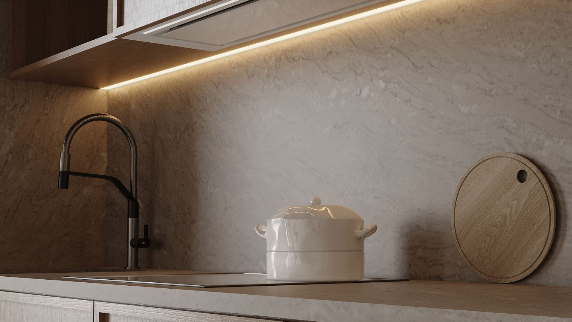 Okap podszafkowy Micra Space White Matt - Biały Matt - Wizualizacja 7