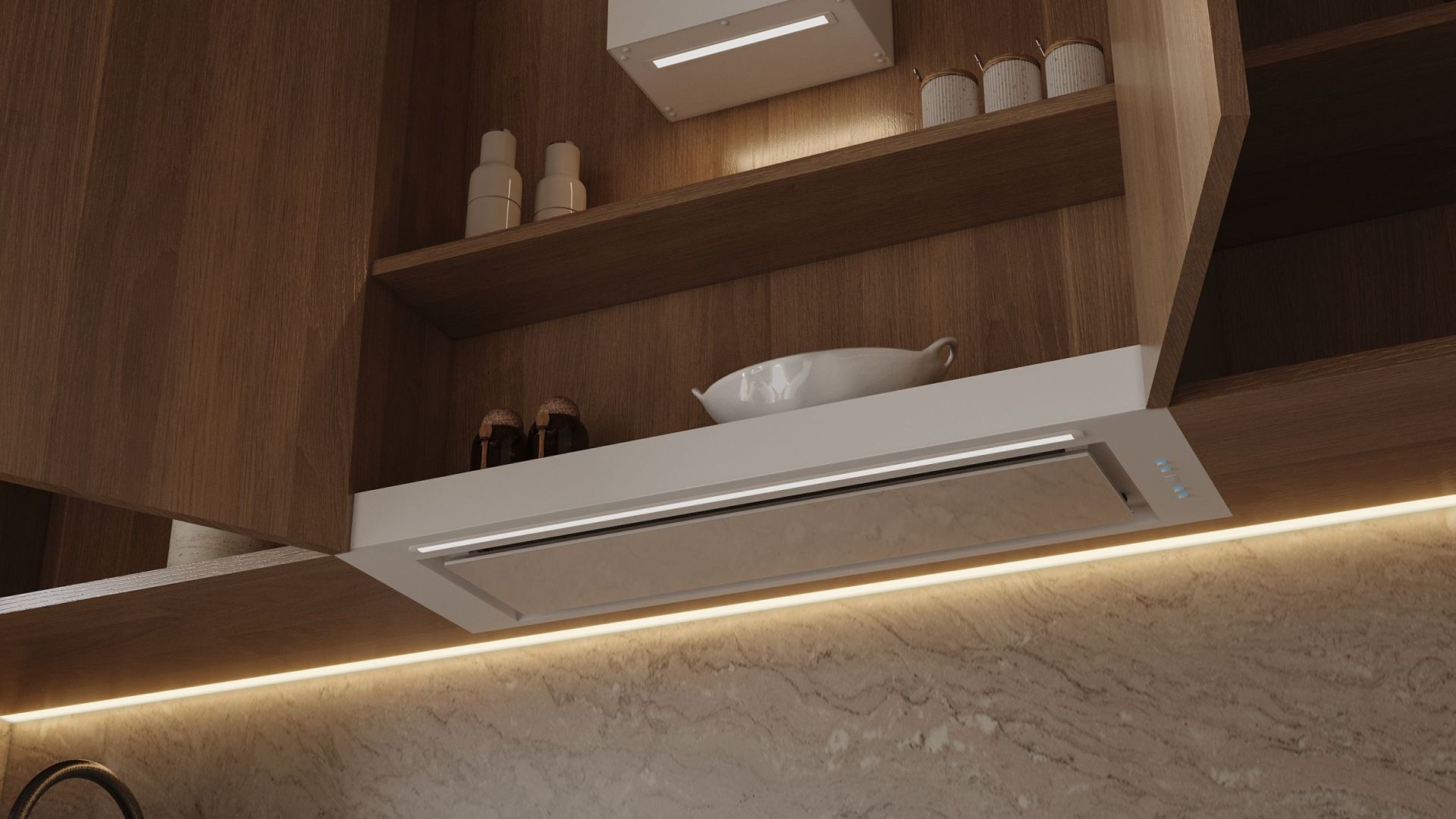 Okap podszafkowy Micra Space White Matt - Biały Matt - Wizualizacja 2