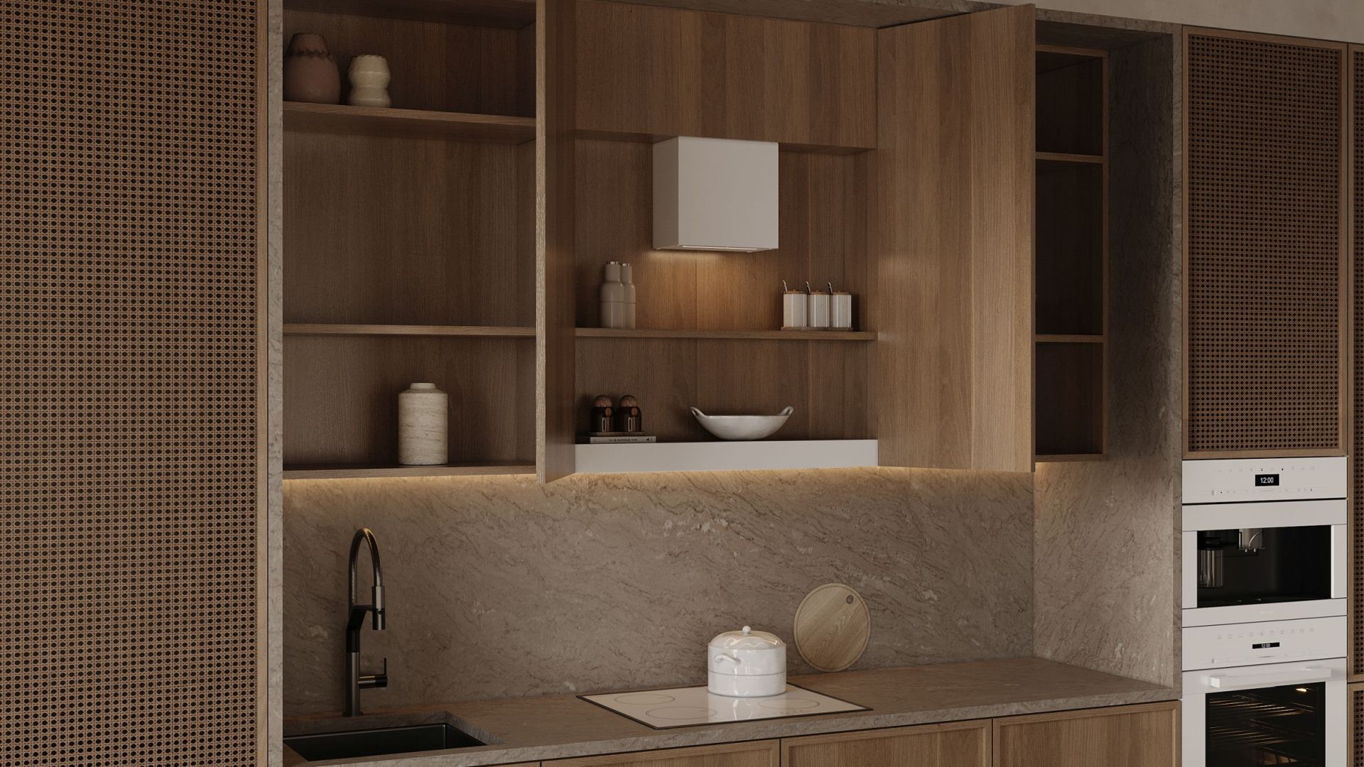 Okap podszafkowy Micra Space White Matt - Biały Matt - Wizualizacja 3