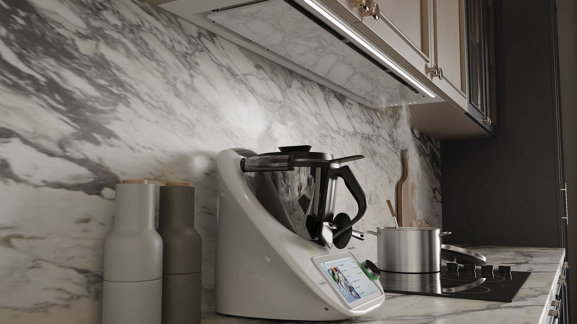 Okap podszafkowy Micra White Matt 120 cm - Biały Matt - Wizualizacja 4