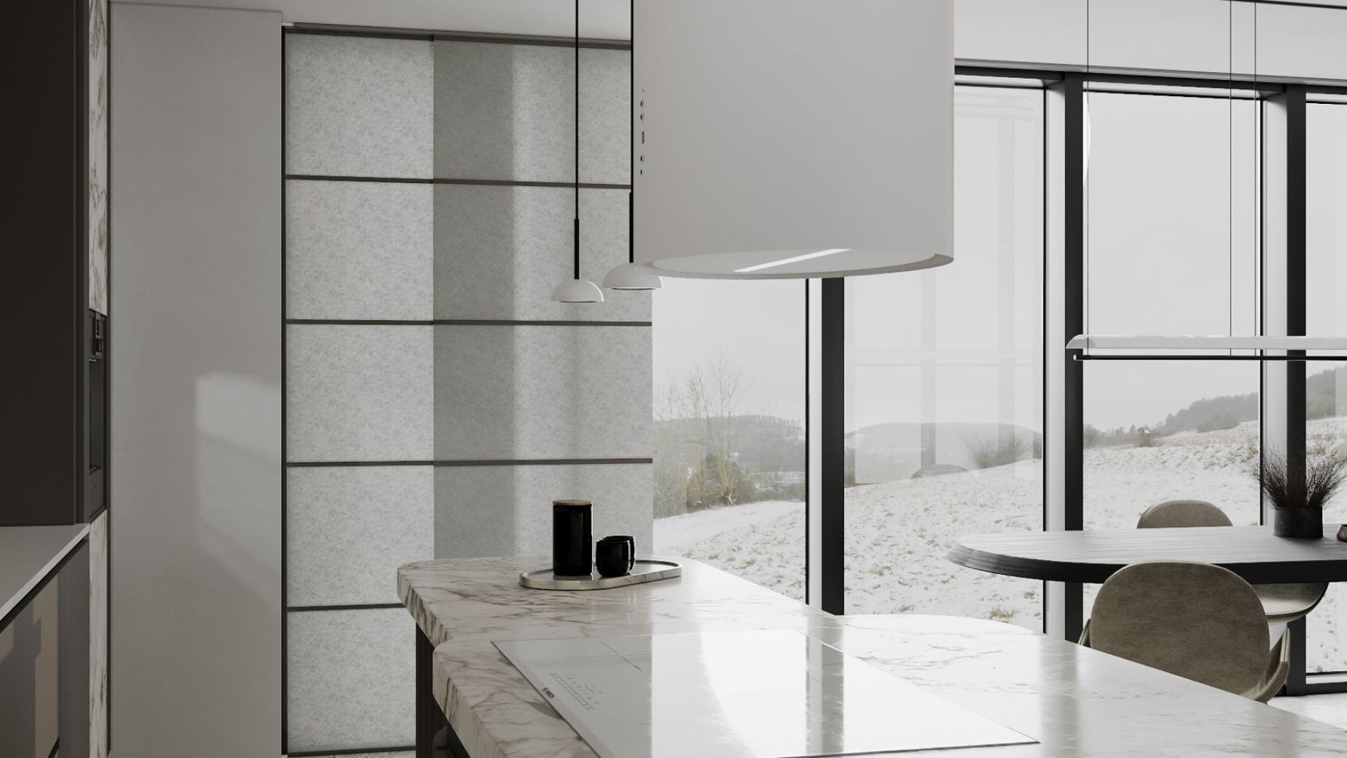 Okap wyspowy Oval White Matt - Biały Matt - Wizualizacja 7