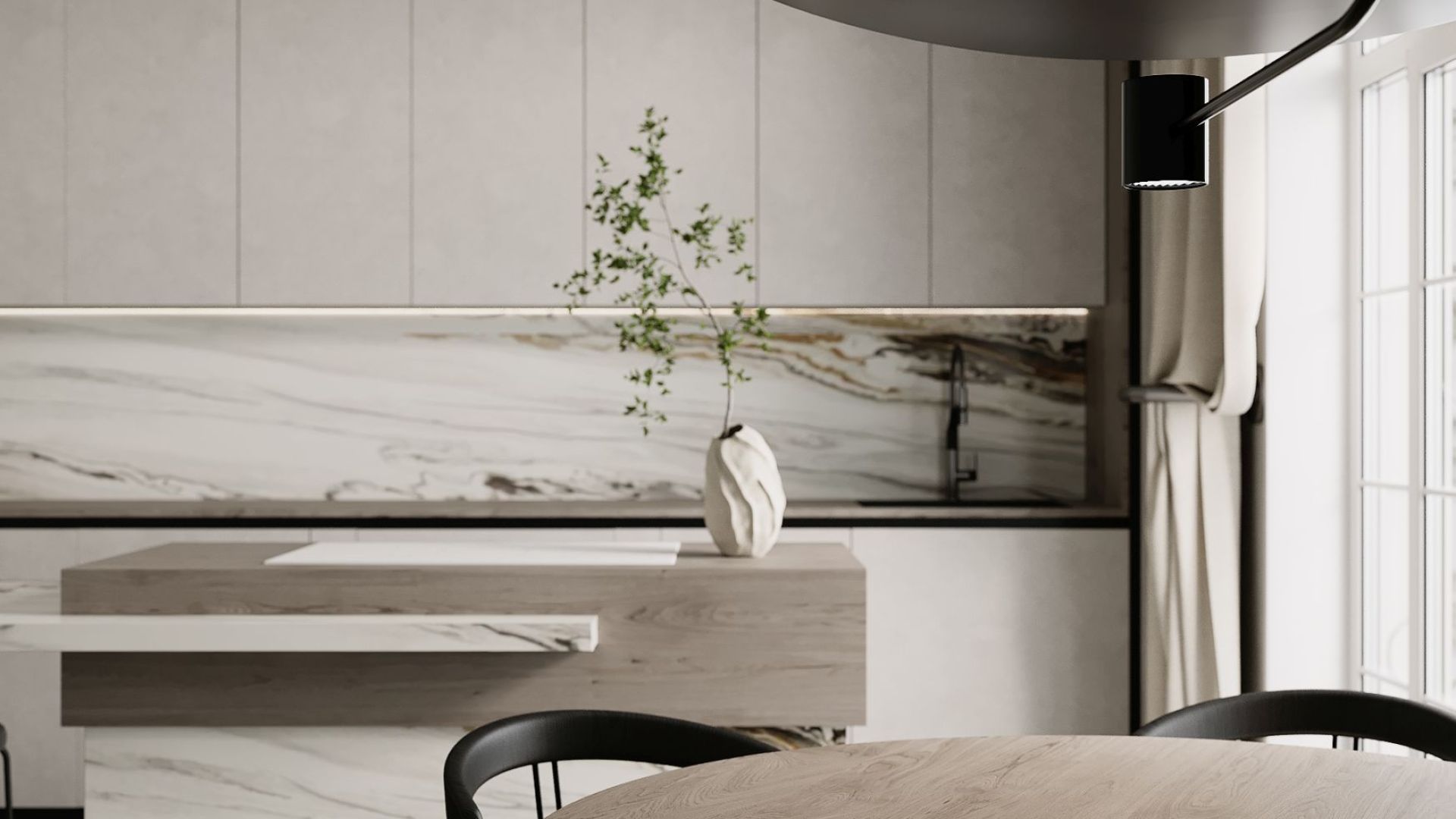 Okap sufitowy Planet Super Slim White - Biały - Wizualizacja 6