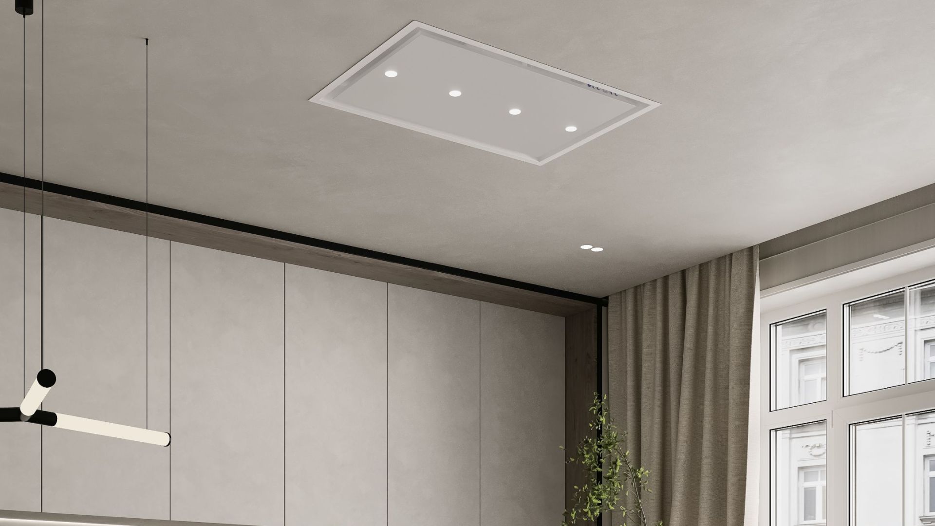 Okap sufitowy Planet Super Slim White - Biały - Wizualizacja 8