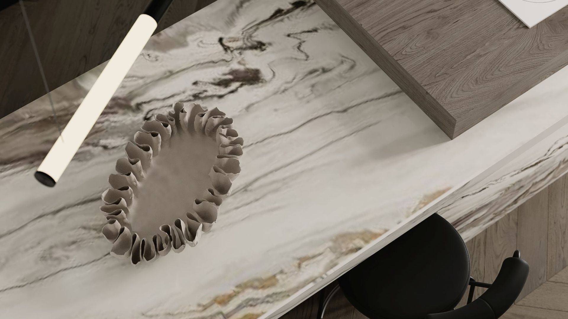 Okap sufitowy Planet Super Slim White - Biały - Wizualizacja 9