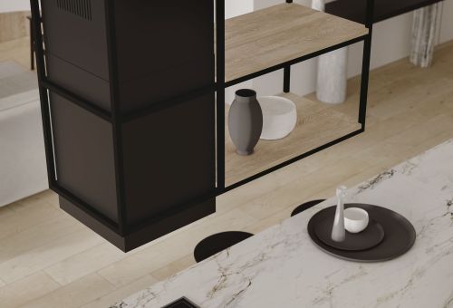  - Quadro Cage Asymmetric Wood Black Matt