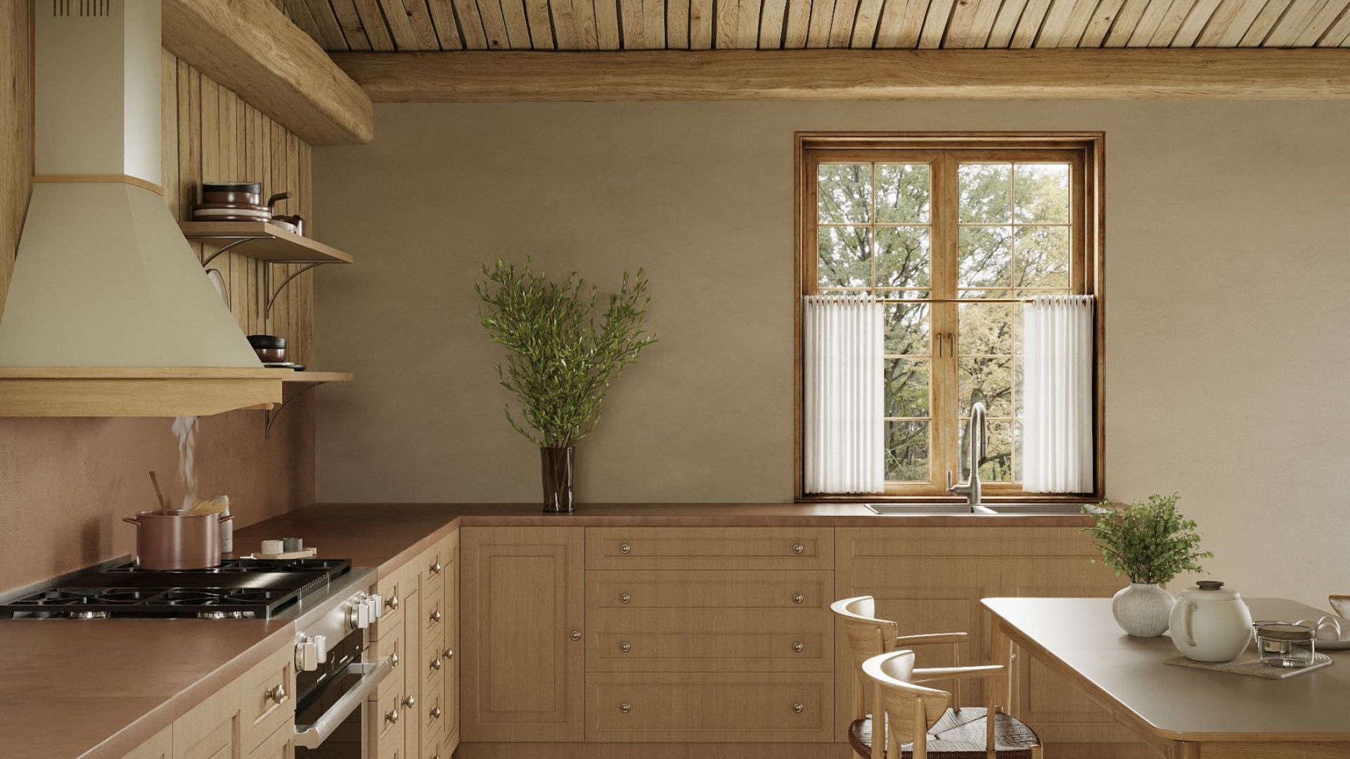 Okap rustykalny Rustic Ecru - Ecru - Wizualizacja 3