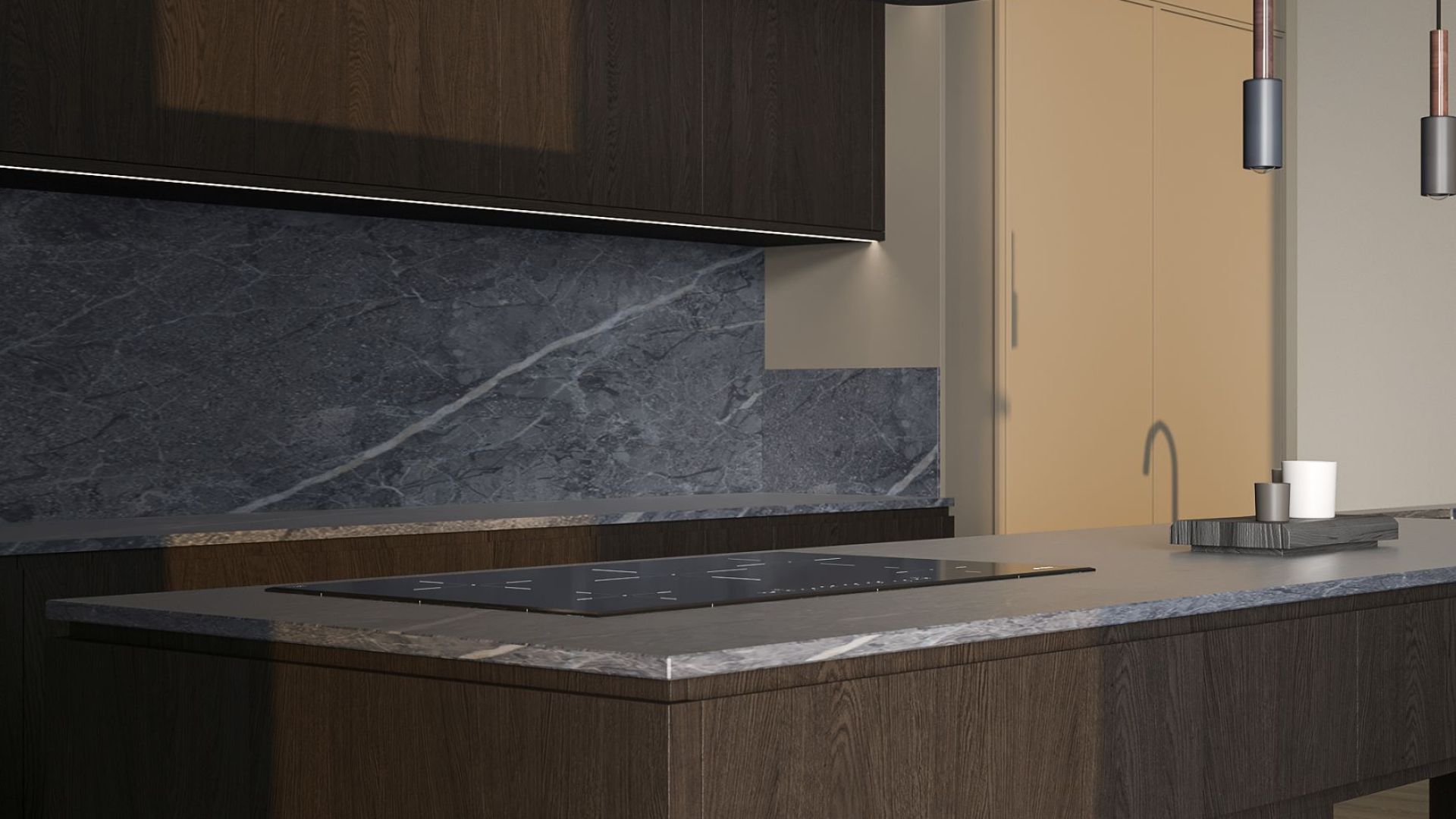 Okap wyspowy Sven Black Matt - Czarny Matt - Wizualizacja 5