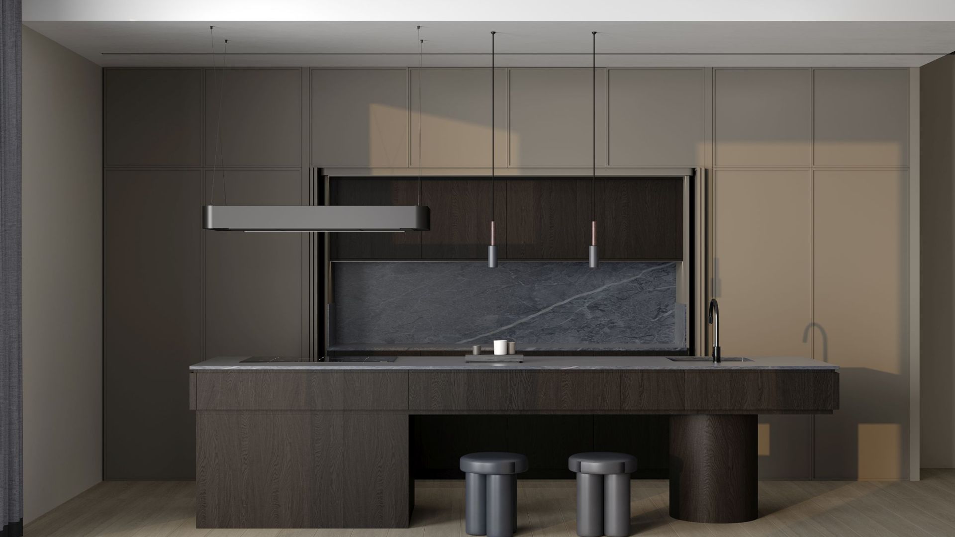 Okap wyspowy Sven Black Matt - Czarny Matt - Wizualizacja 4