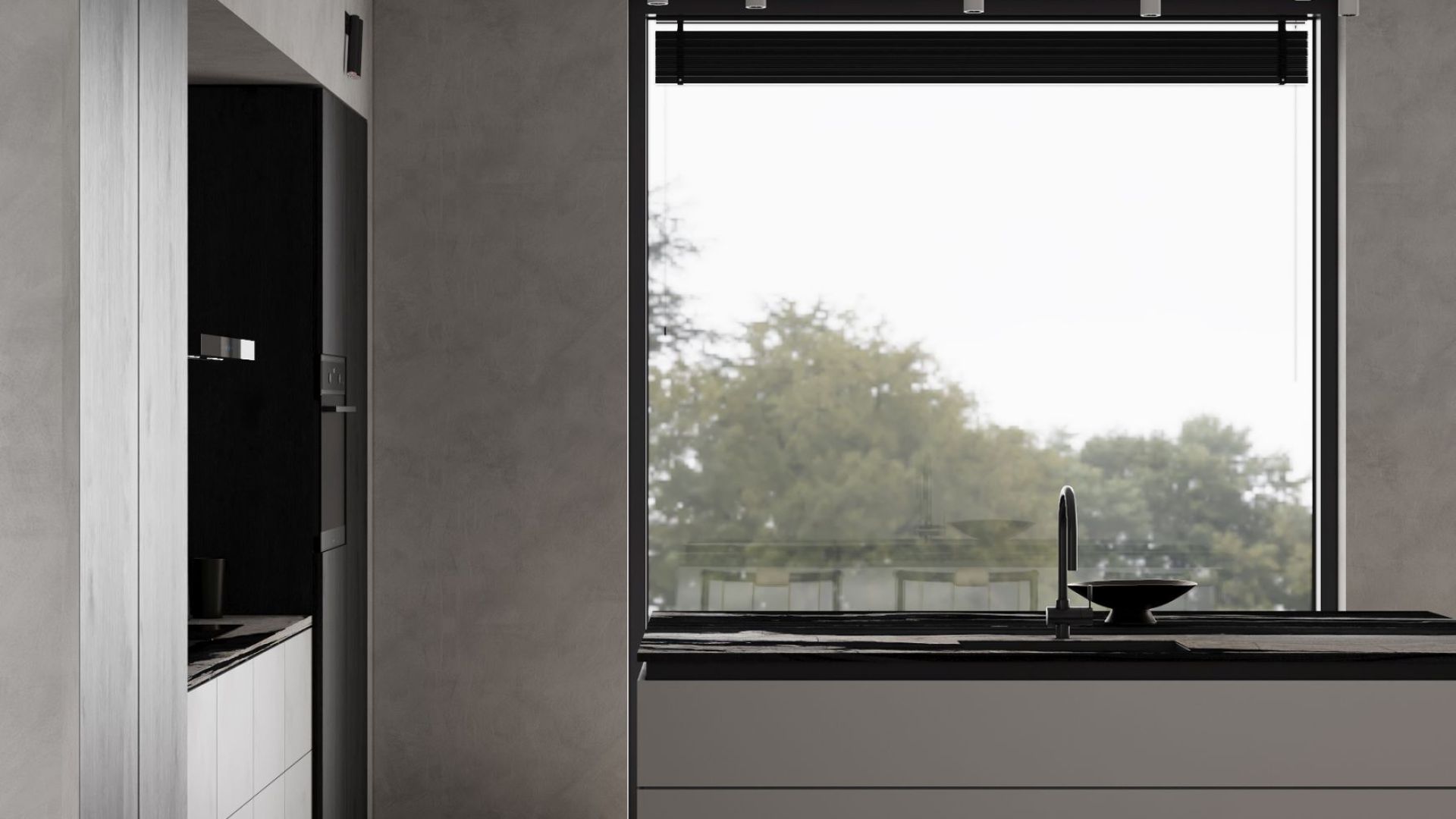 Okap kominowy Sento OR Strips Black Matt - Czarny Matt - Wizualizacja 9