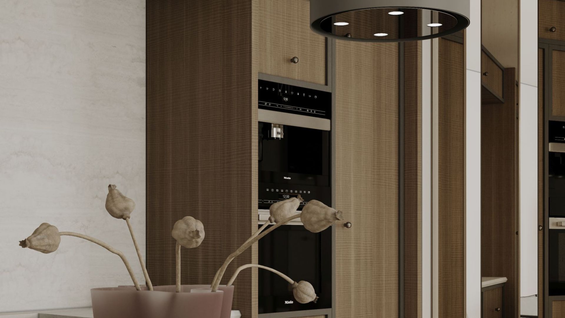 Okap wyspowy Tubo Taupe - Taupe - Wizualizacja 3