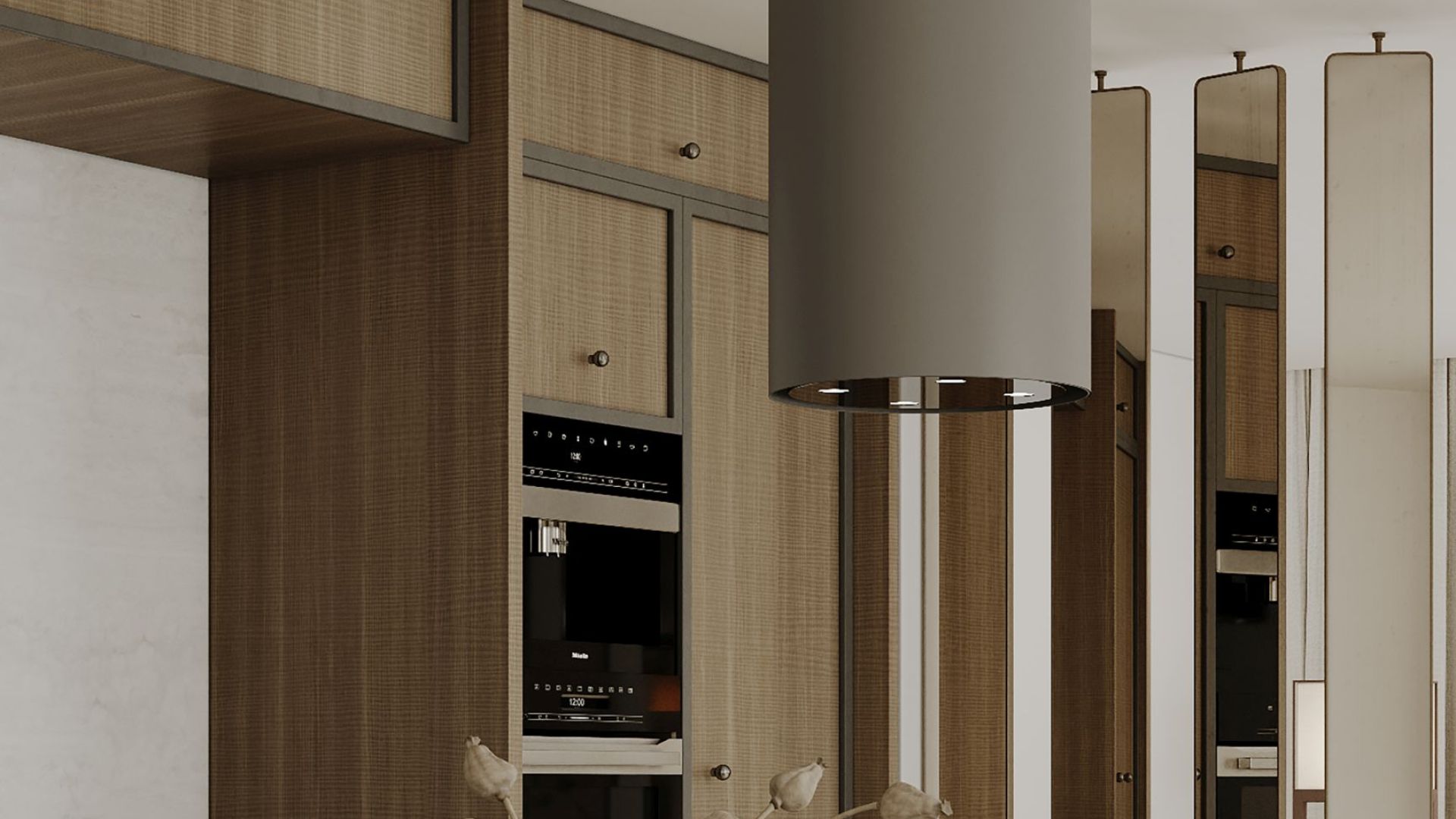 Okap wyspowy Tubo Taupe - Taupe - Wizualizacja 5