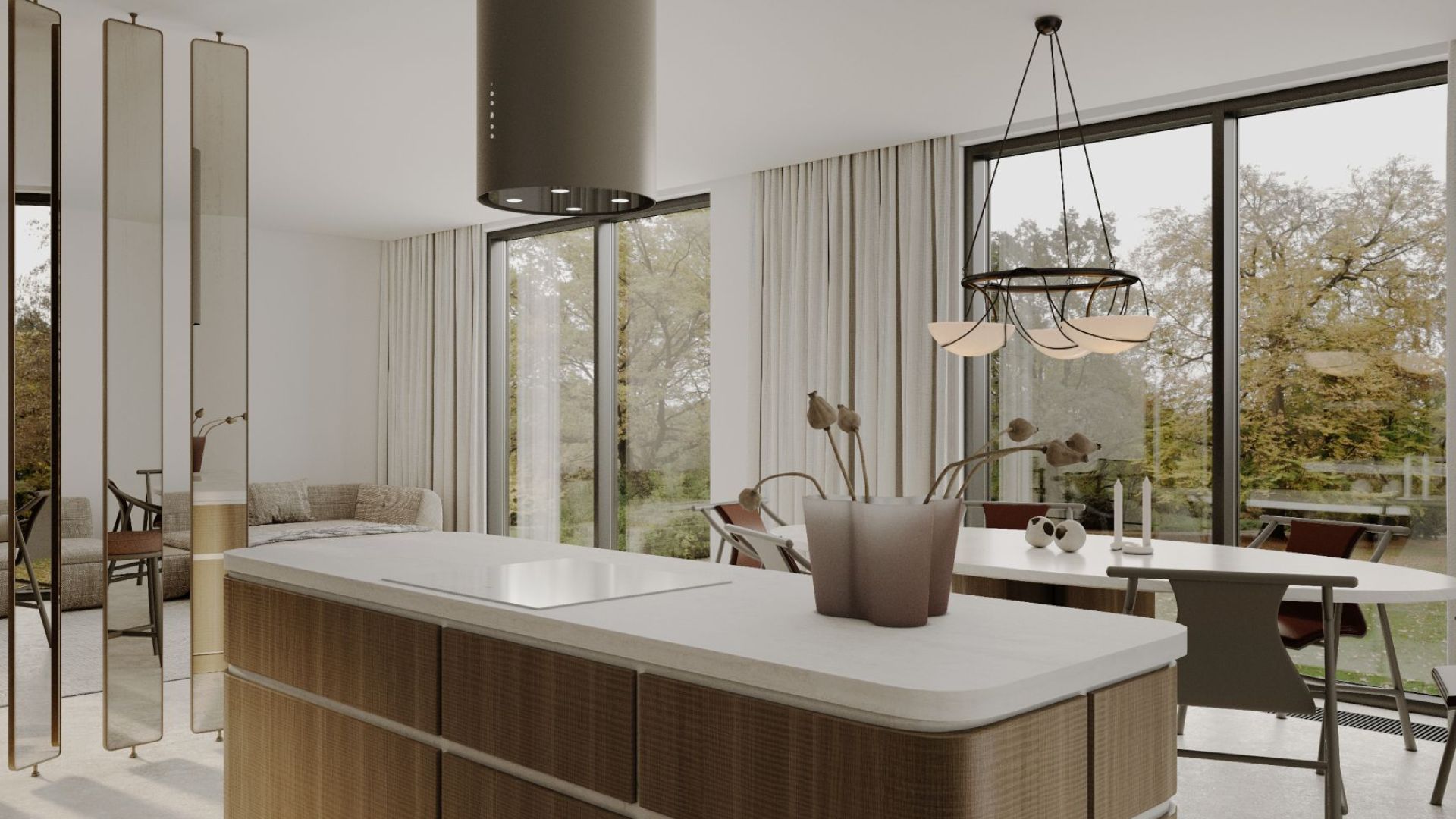 Okap wyspowy Tubo Taupe - Taupe - Wizualizacja 6