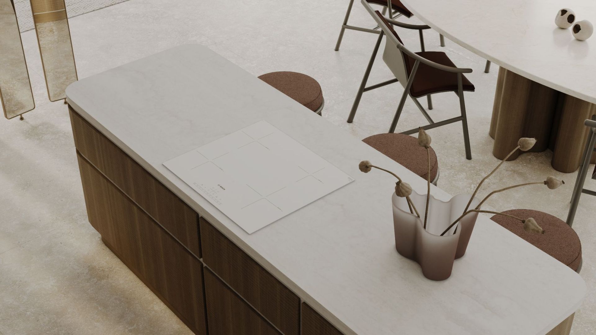 Okap wyspowy Tubo Taupe - Taupe - Wizualizacja 7