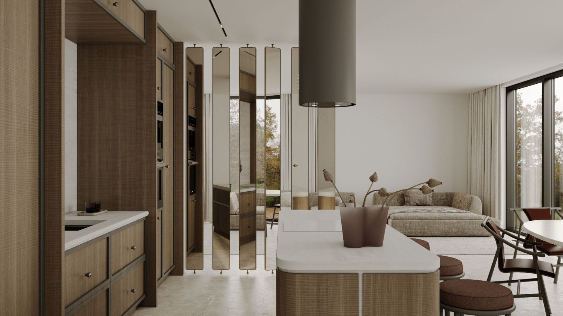 Okap wyspowy Tubo Taupe - Taupe - Wizualizacja 9