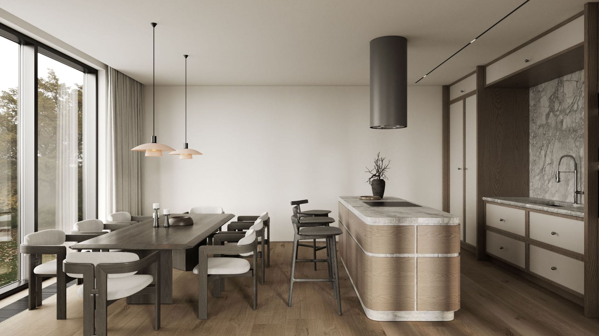 Okap wyspowy Tubo Antracyte - Antracytowy - Wizualizacja 4