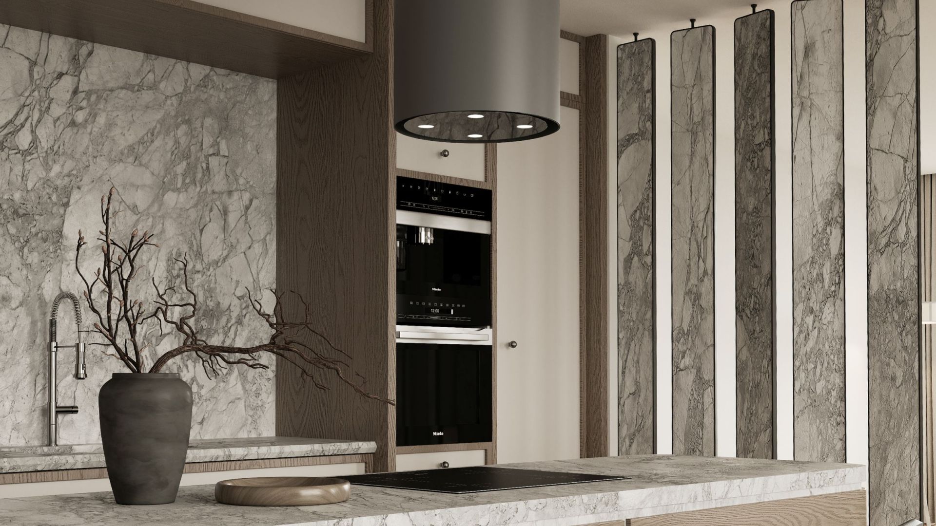 Okap wyspowy Tubo Antracyte - Antracytowy - Wizualizacja 5