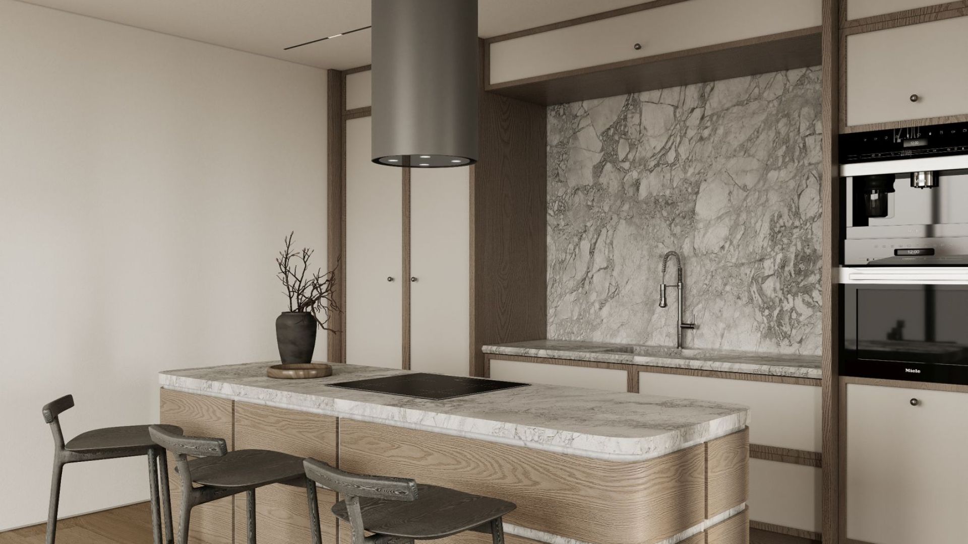 Okap wyspowy Tubo Antracyte - Antracytowy - Wizualizacja 6