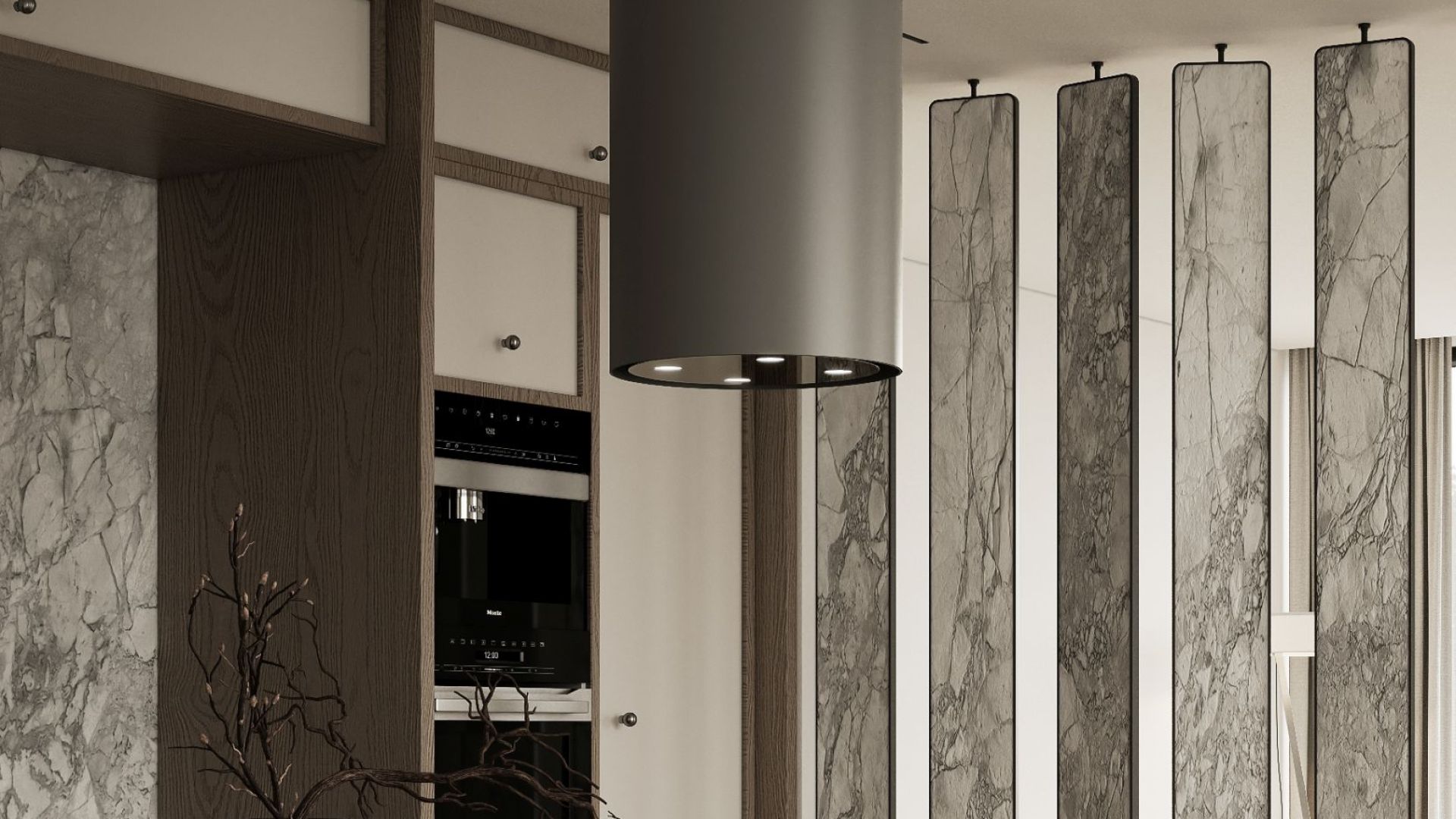 Okap wyspowy Tubo Antracyte - Antracytowy - Wizualizacja 8