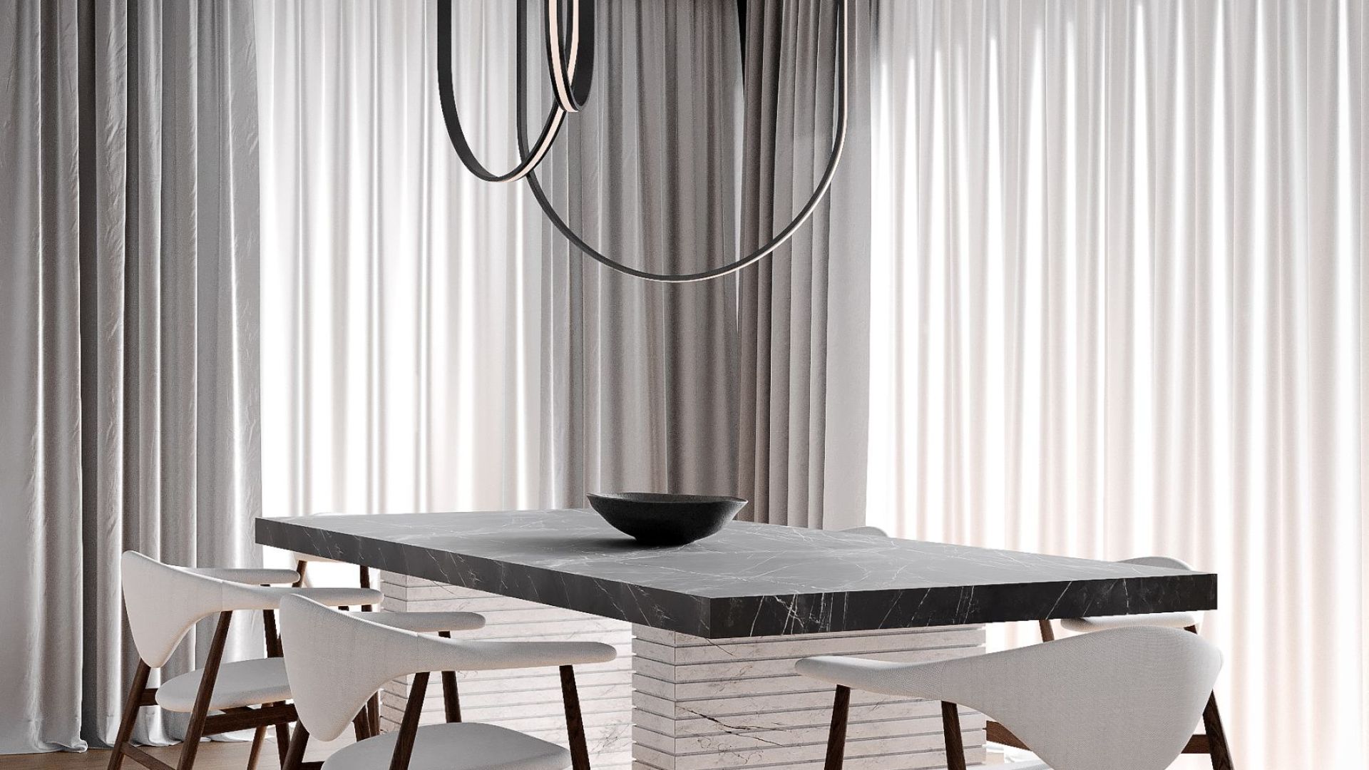 Okap wyspowy Tubo Black Matt - Czarny Matt - Wizualizacja 9