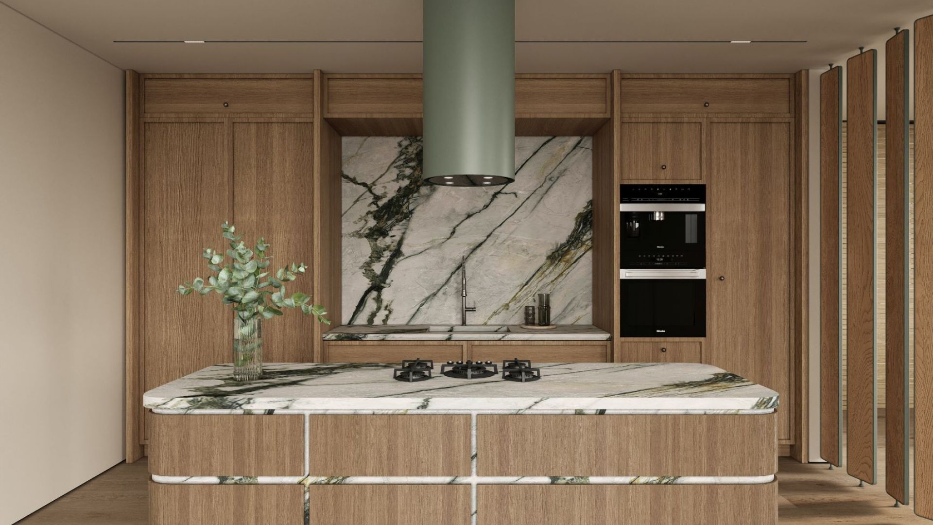 Okap wyspowy Tubo Eucalyptus - Eukaliptusowy - Wizualizacja 2