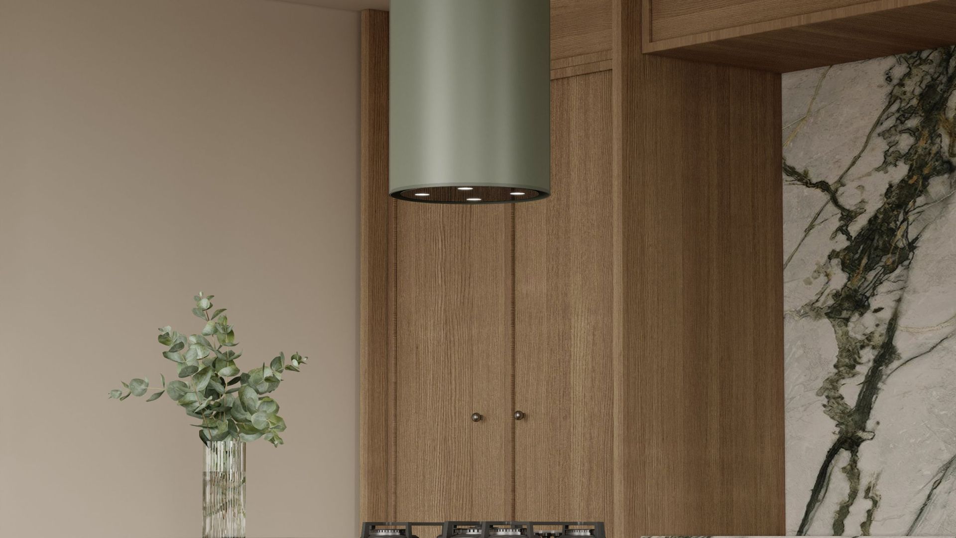 Okap wyspowy Tubo Eucalyptus - Eukaliptusowy - Wizualizacja 4