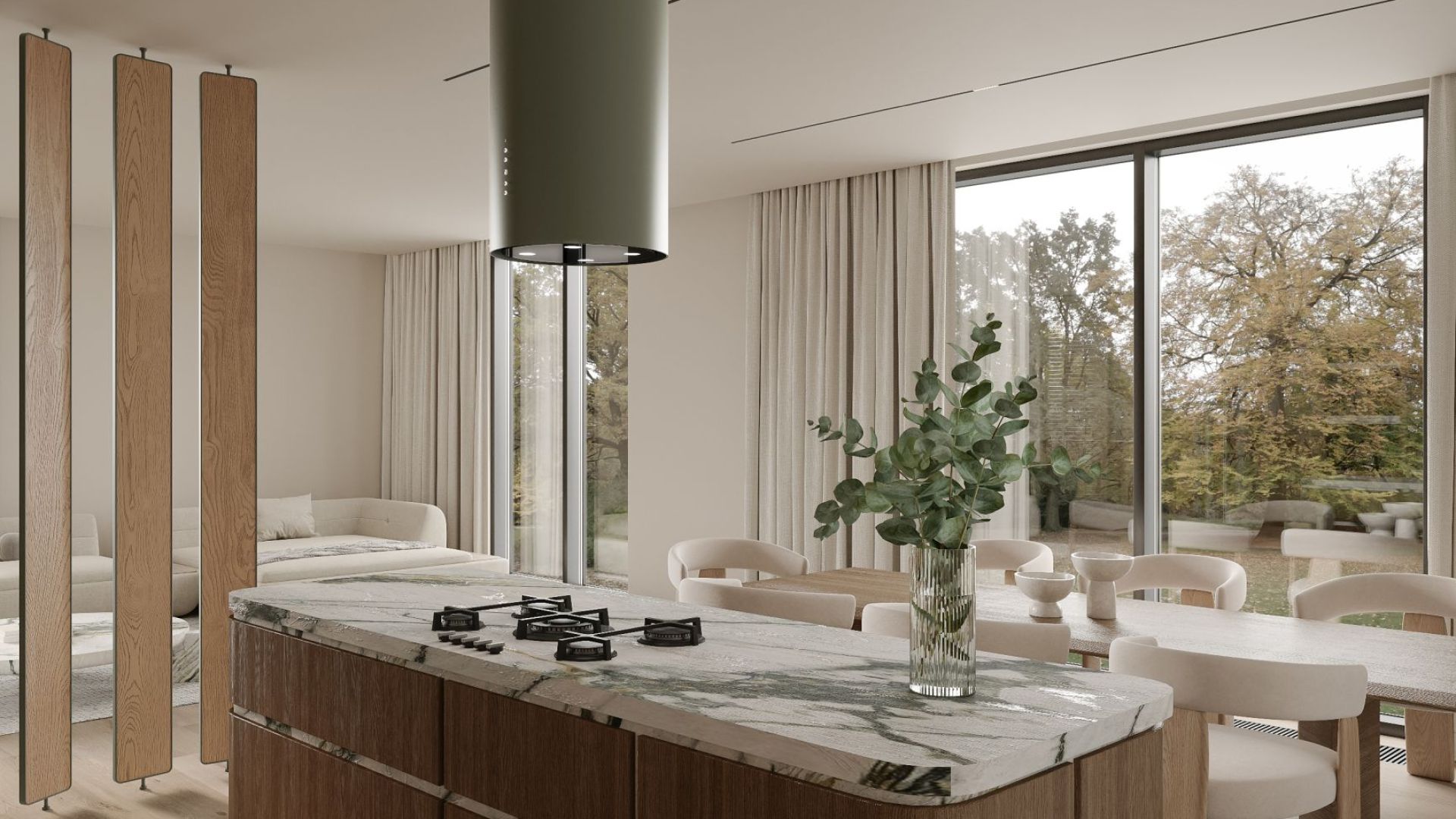 Okap wyspowy Tubo Eucalyptus - Eukaliptusowy - Wizualizacja 5